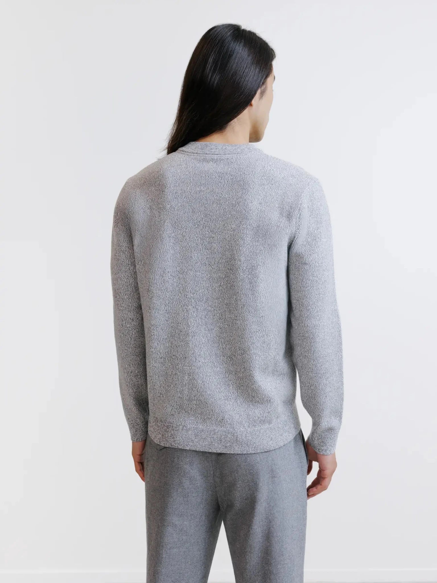 Pull col rond gris chiné - IZAC