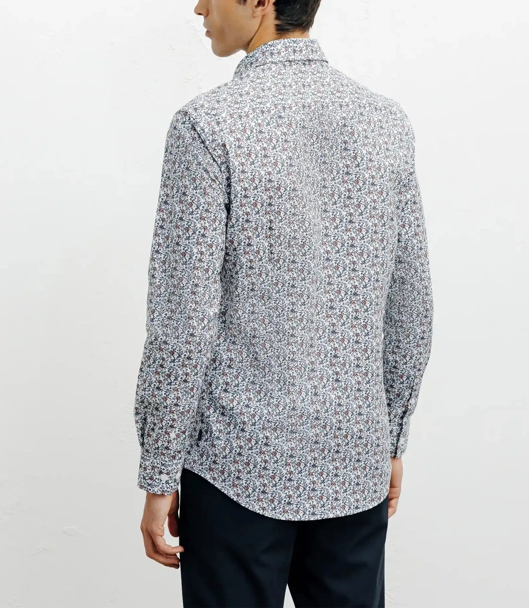 Chemise casual imprimé fleurs bleu - IZAC