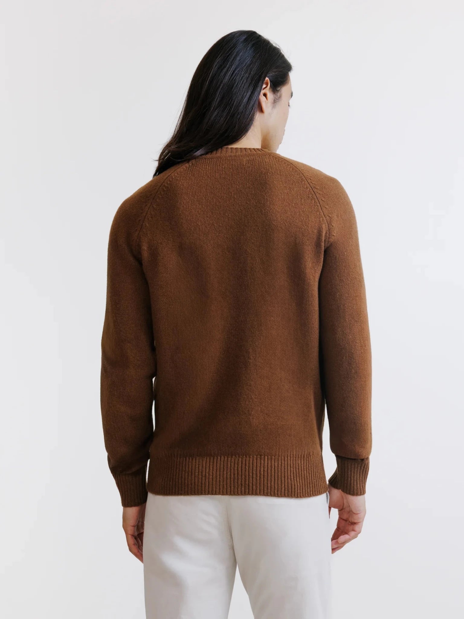 Pull en laine col rond tabac - IZAC