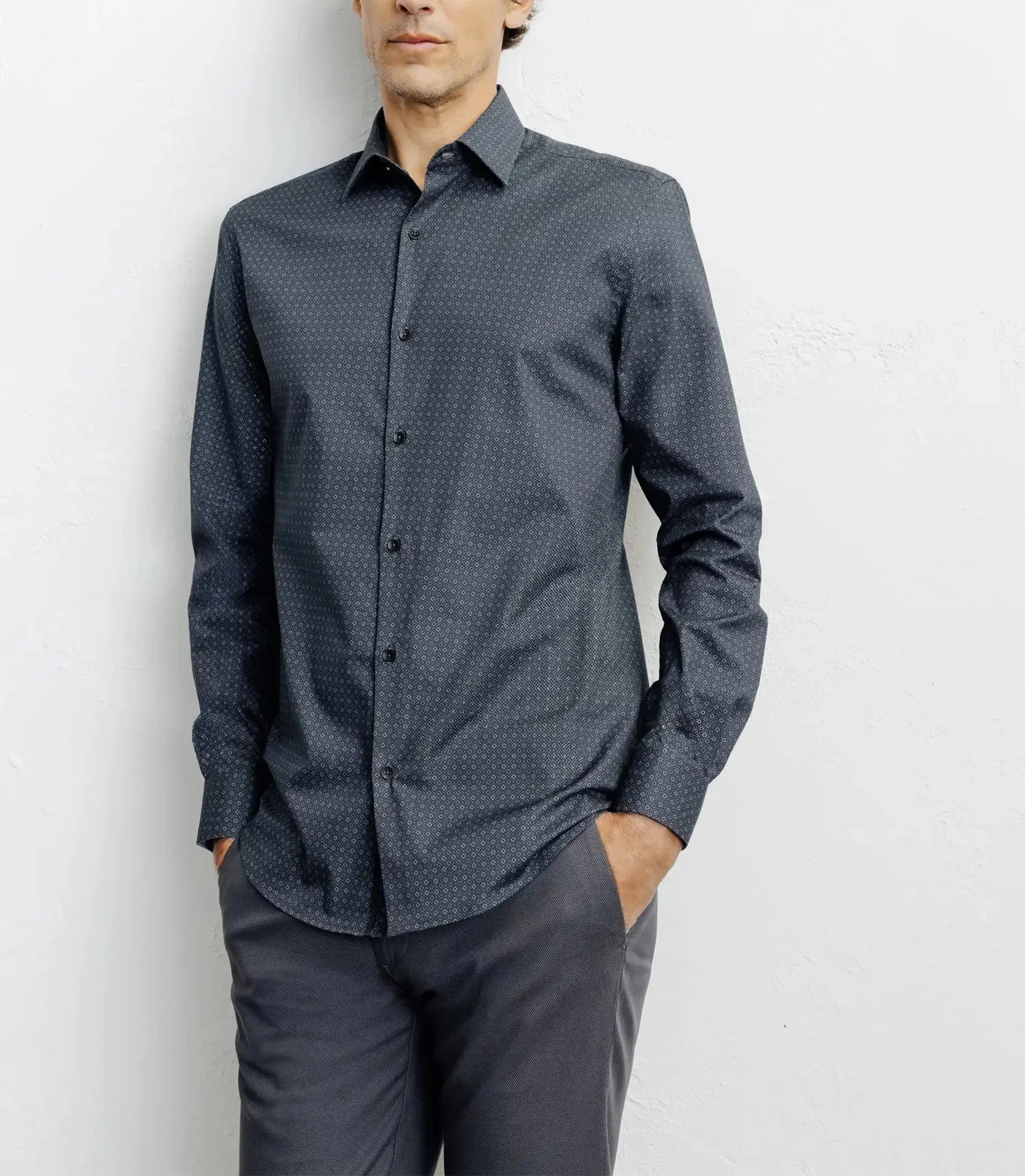 Chemise ville imprimée noire - IZAC
