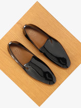 Mocassin en cuir verni noir - IZAC