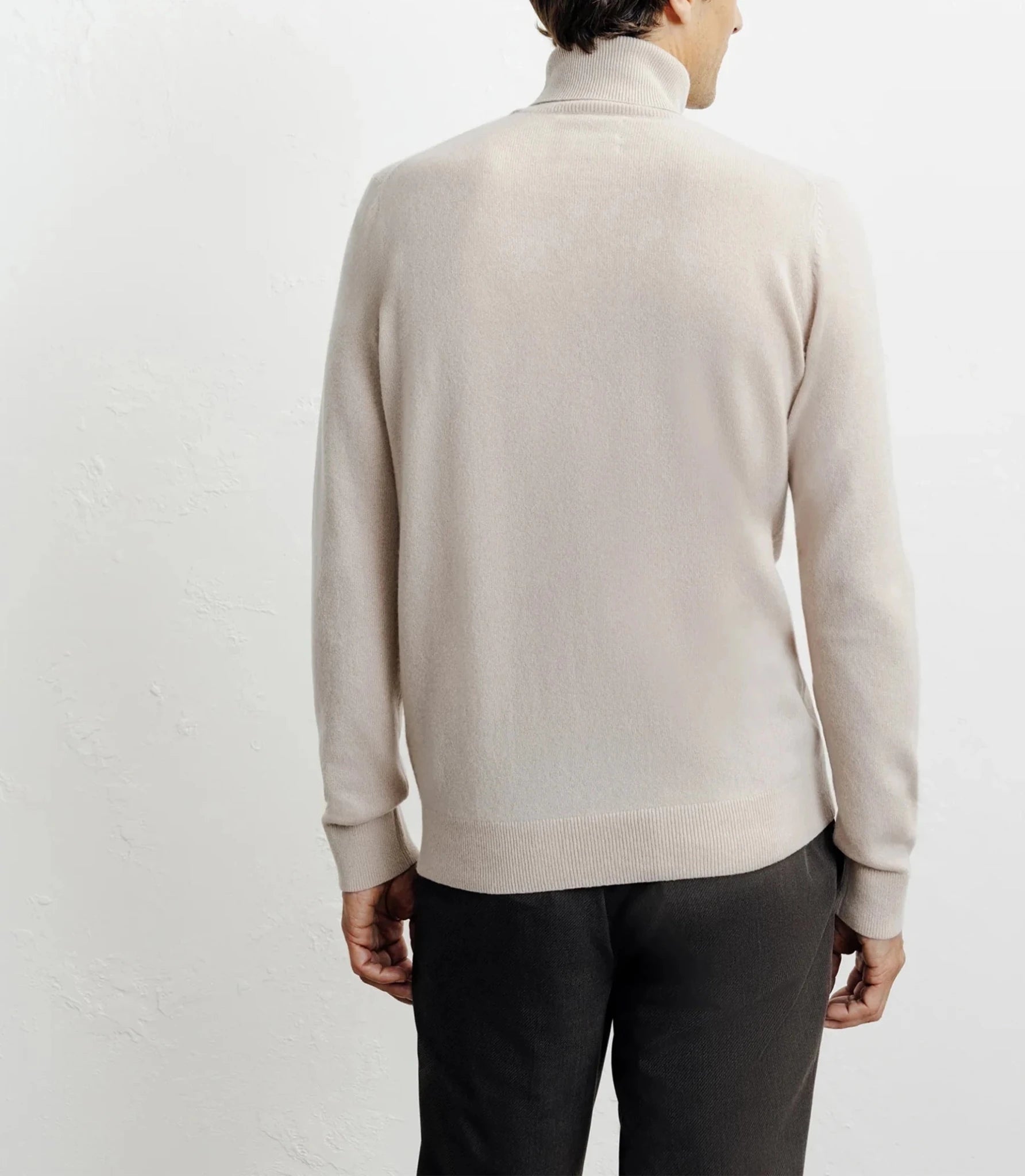 Pull col roulé 100% cachemire beige - IZAC