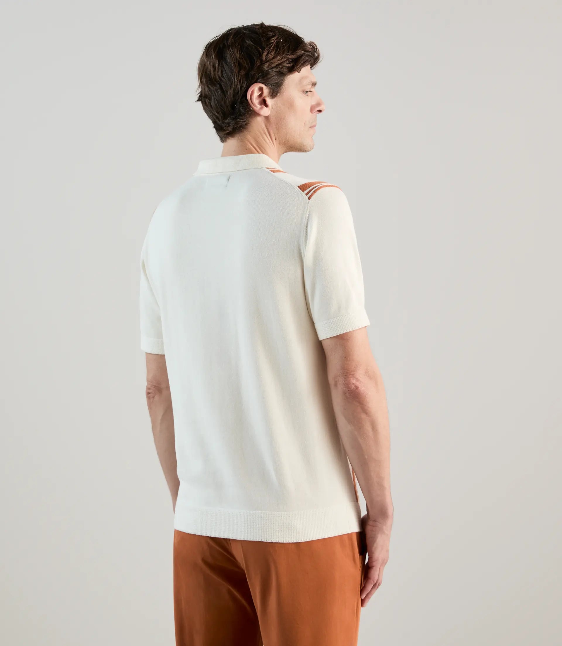Polo en maille à rayures orange - IZAC