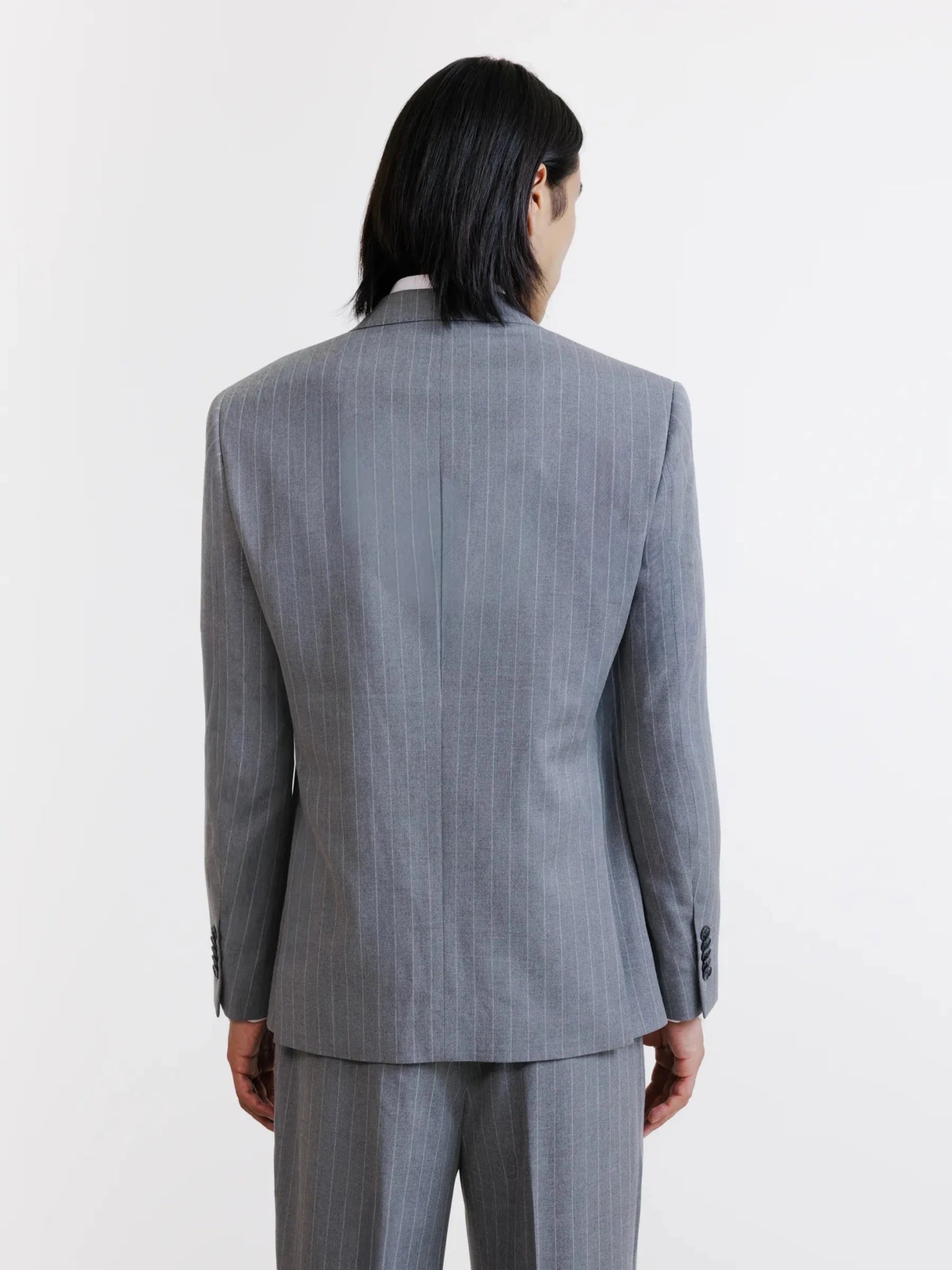 Costume croisé rayé gris - IZAC