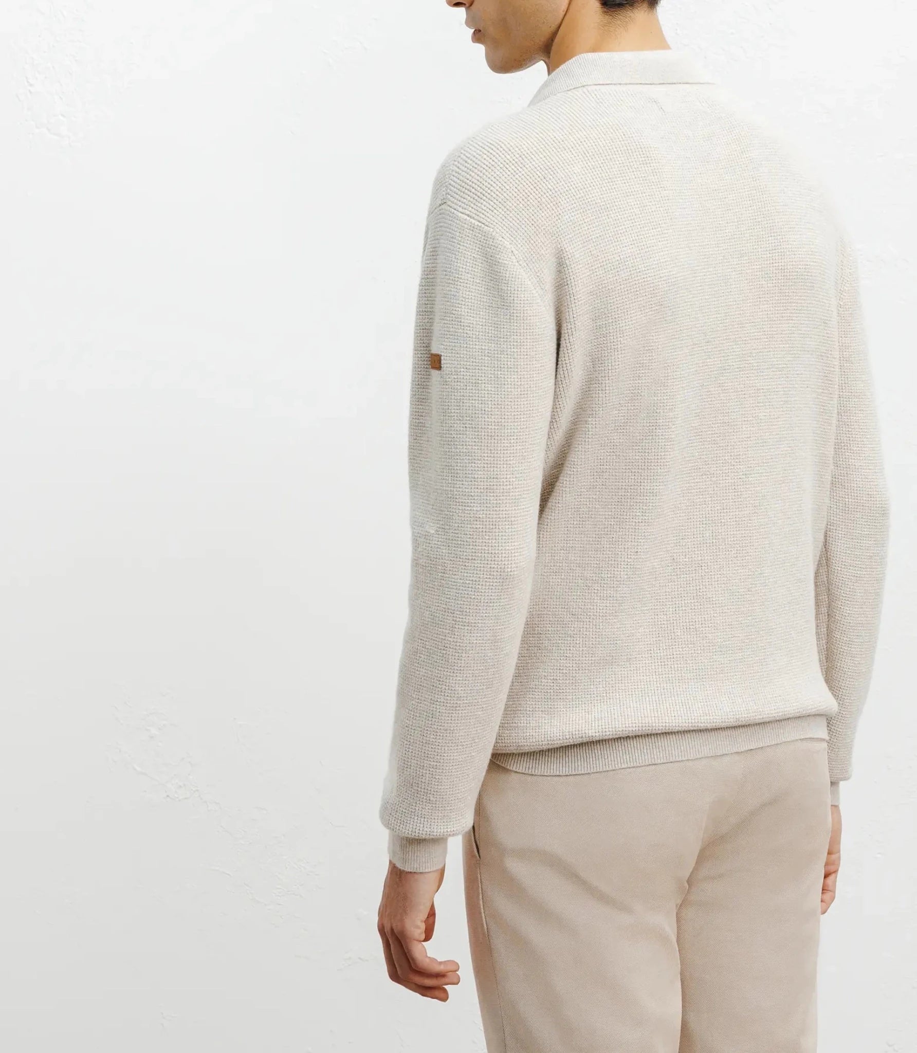 Pull col polo ouvert beige - IZAC