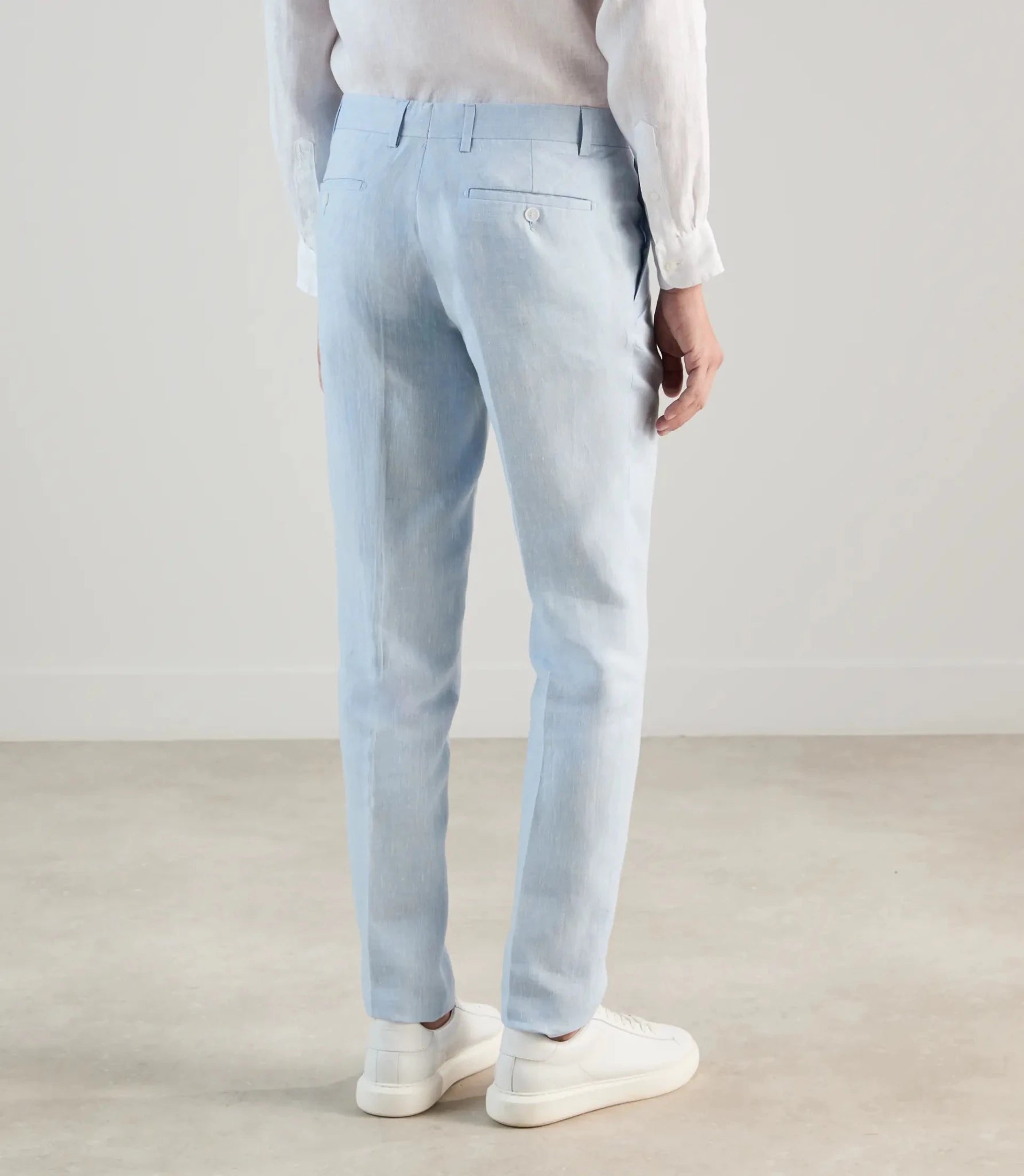 Pantalon ville 100% lin bleu ciel - IZAC