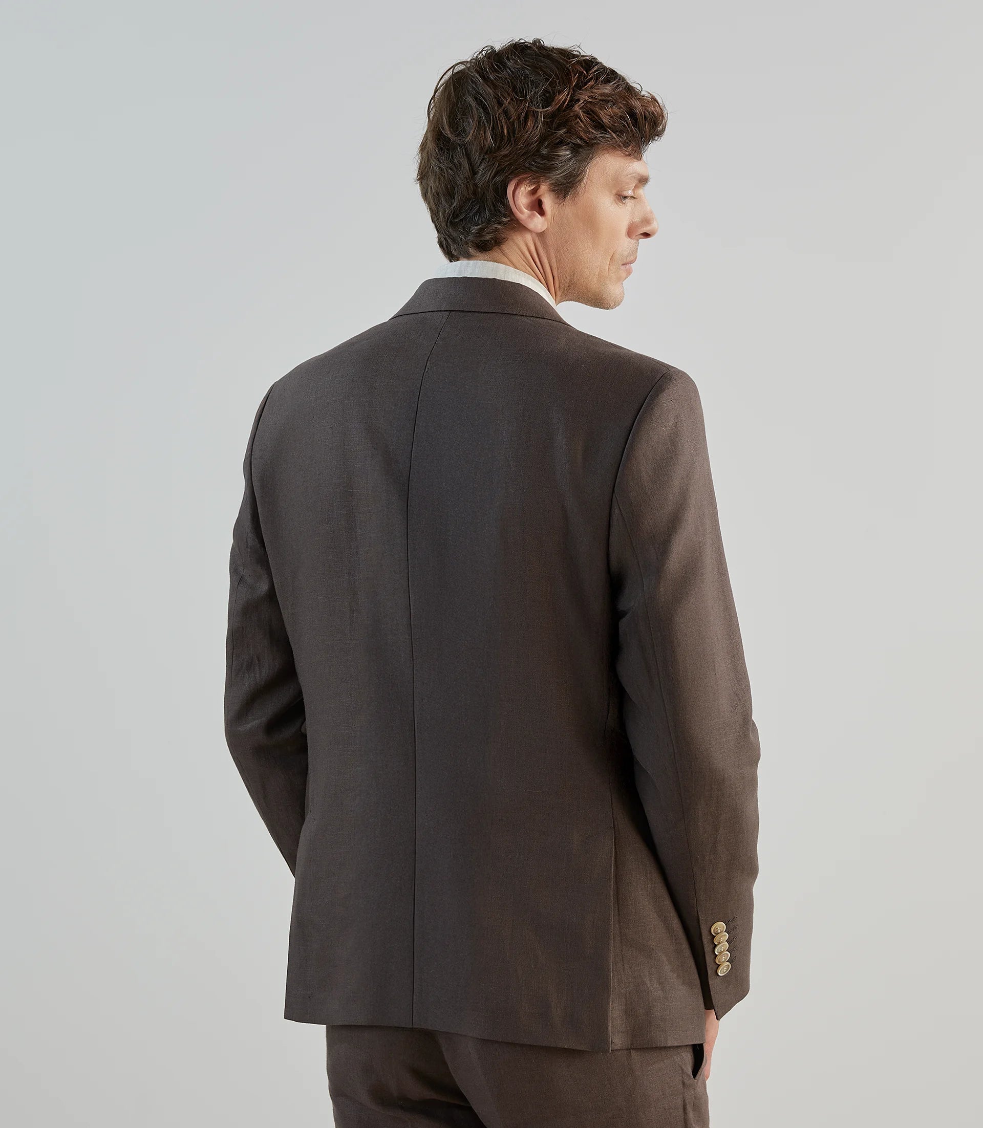 Veste ville 100% lin marron - IZAC