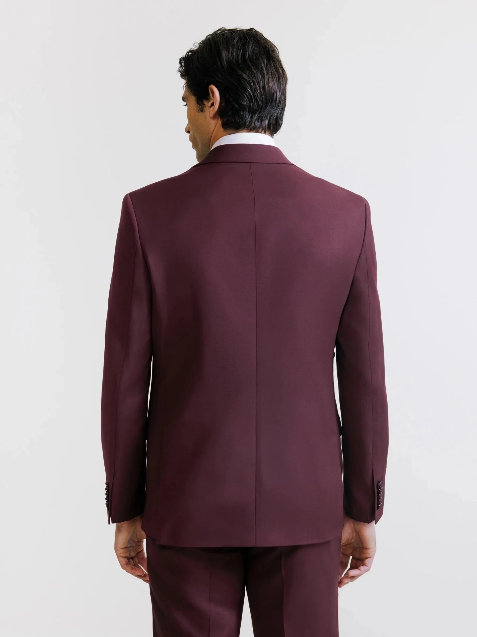 Costume 2 boutons laine majoritaire prune - IZAC