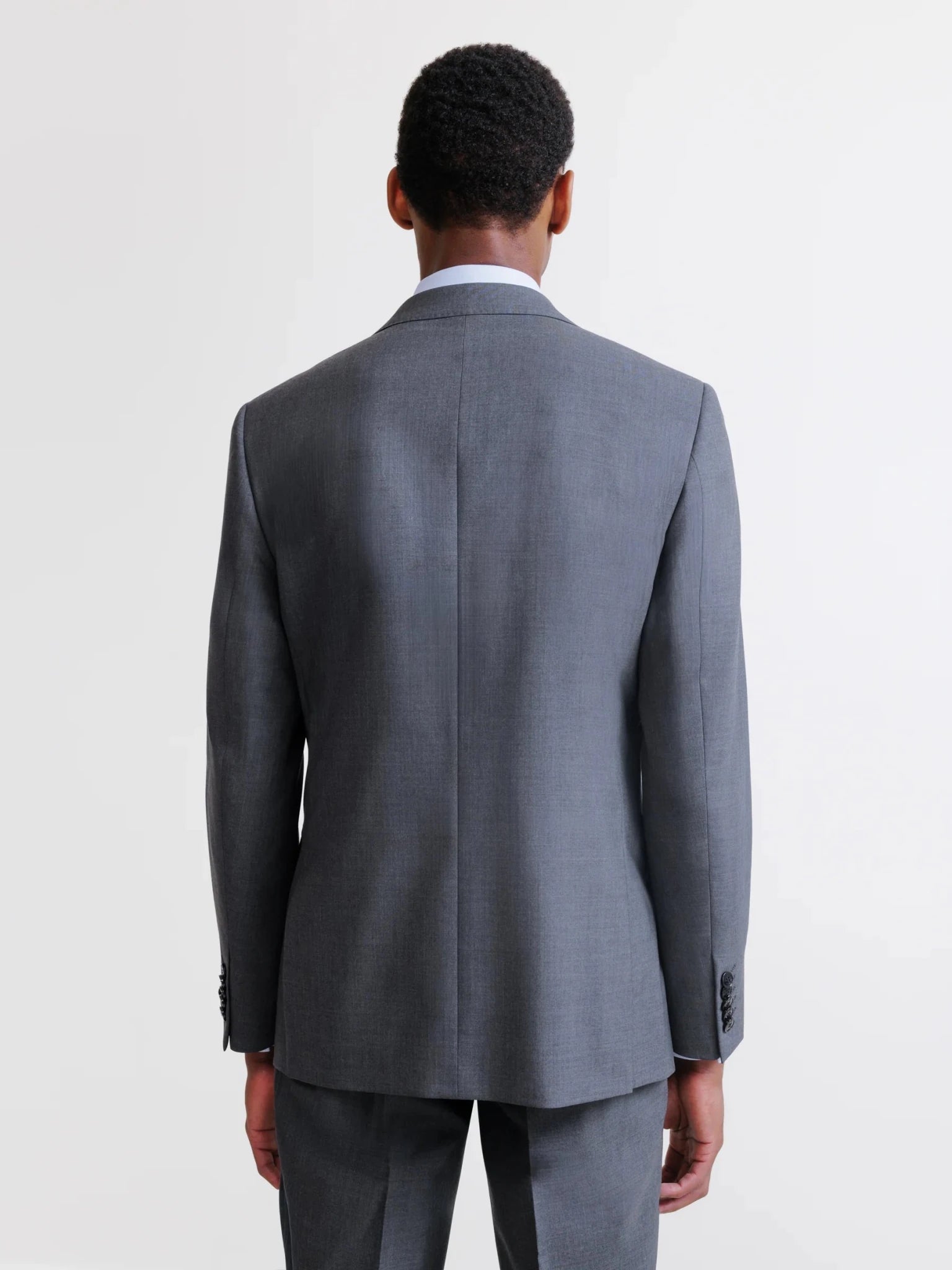 Costume 2 boutons 100% laine gris moyen - IZAC