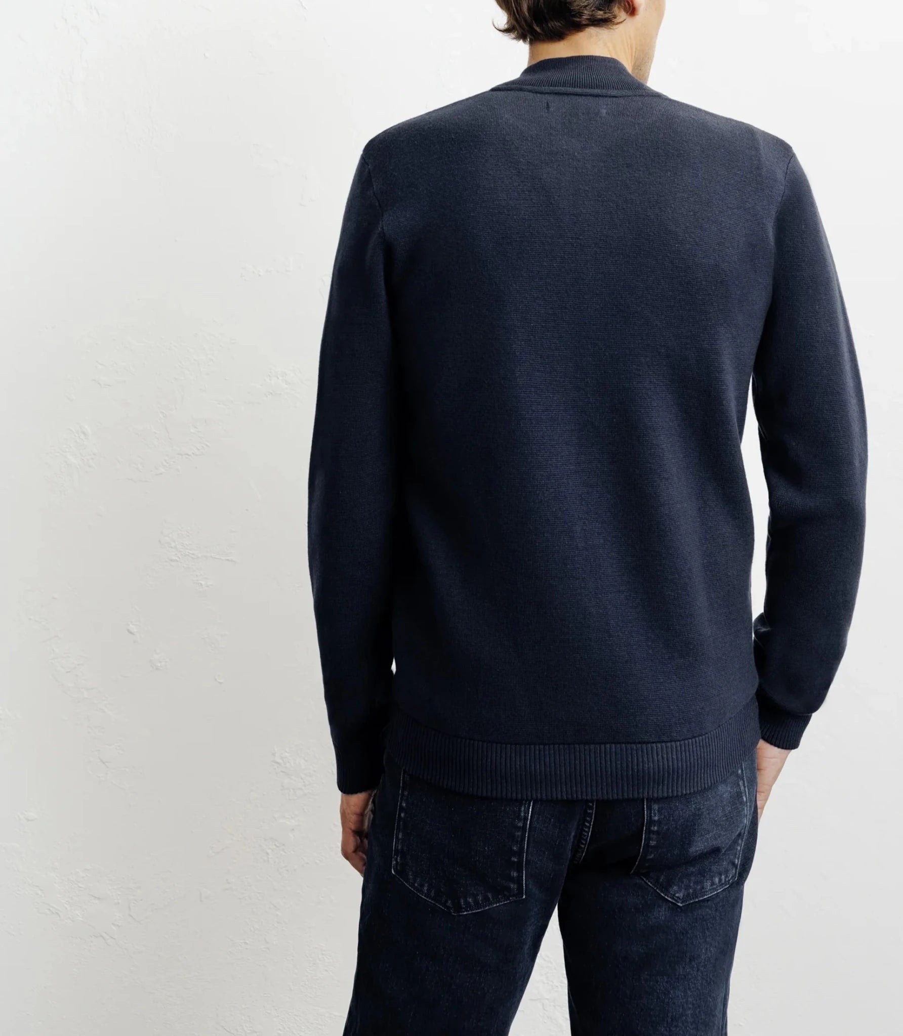 Cardigan zippé col teddy marine - IZAC