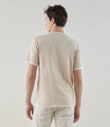 T-shirt à manches courtes double col beige - IZAC