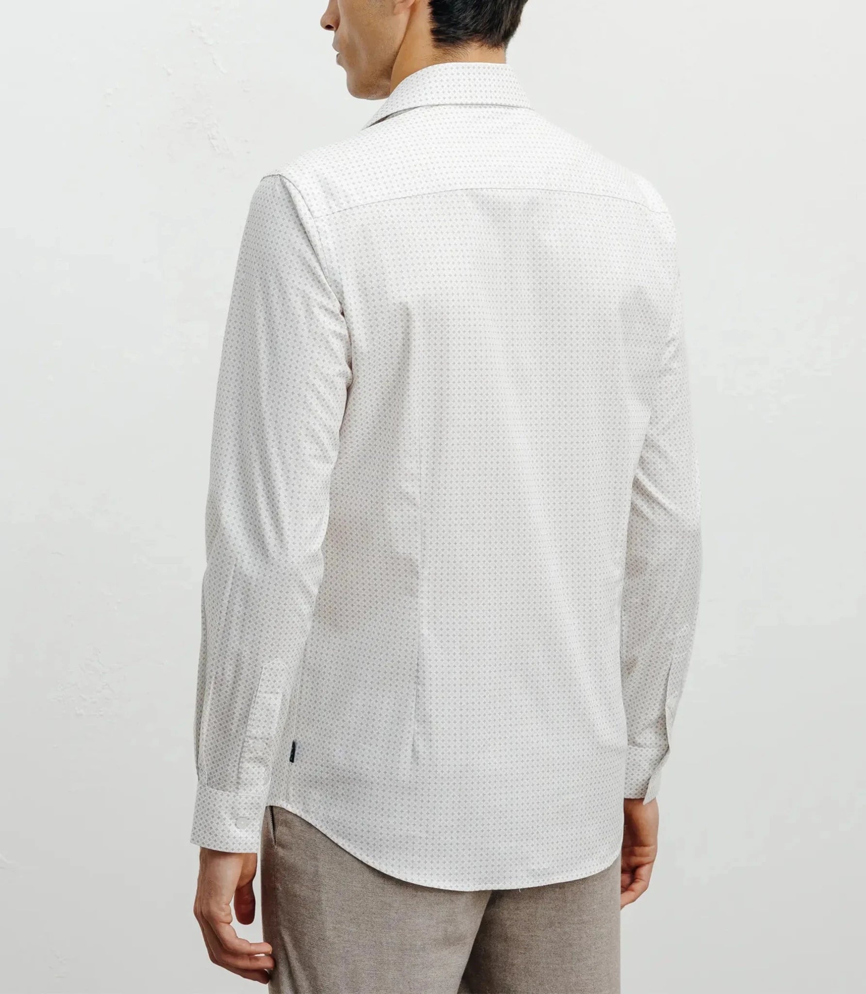 Chemise ville imprimée beige - IZAC