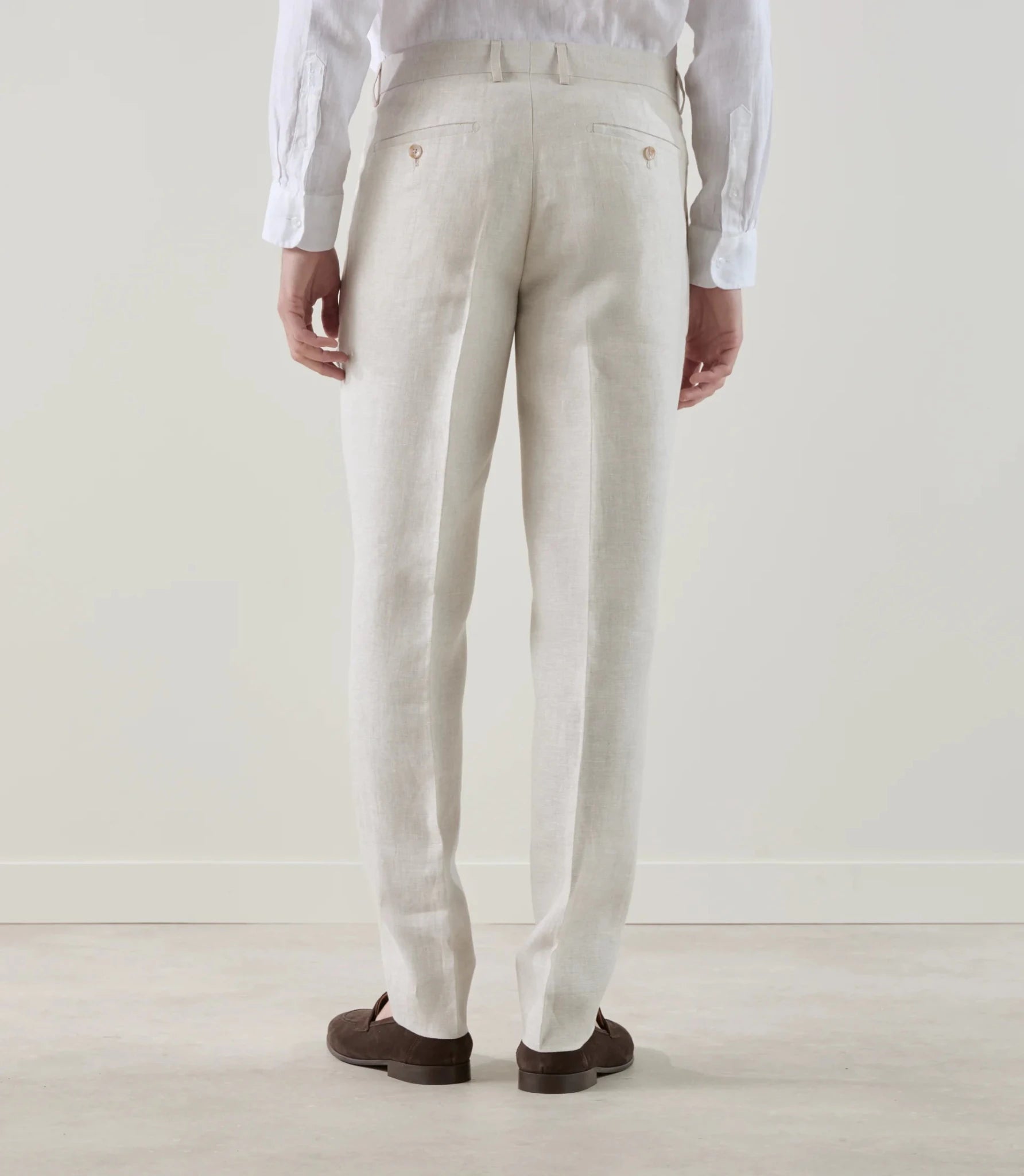 Pantalon ville 100% lin beige clair - IZAC