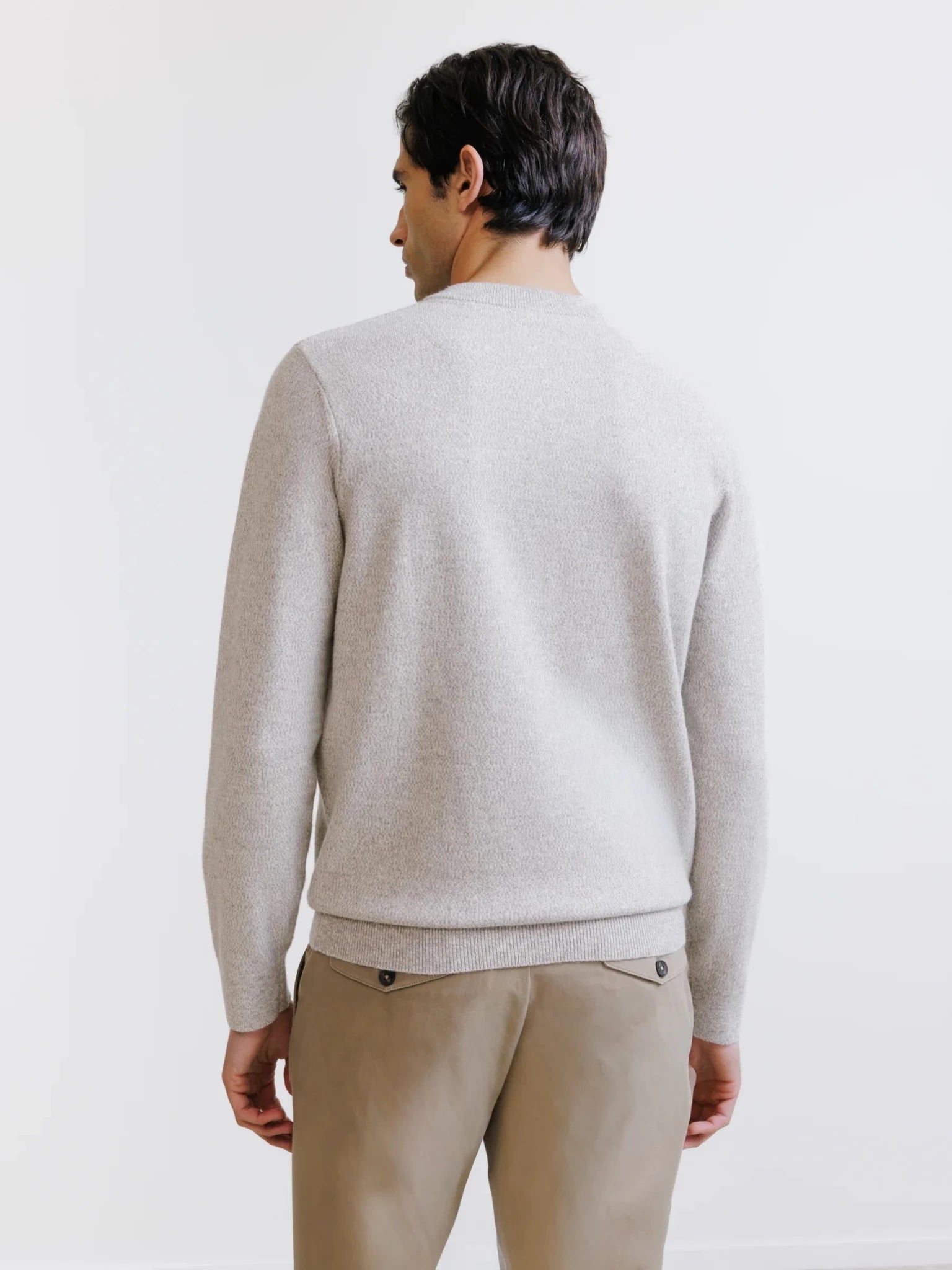 Pull col rond beige - IZAC