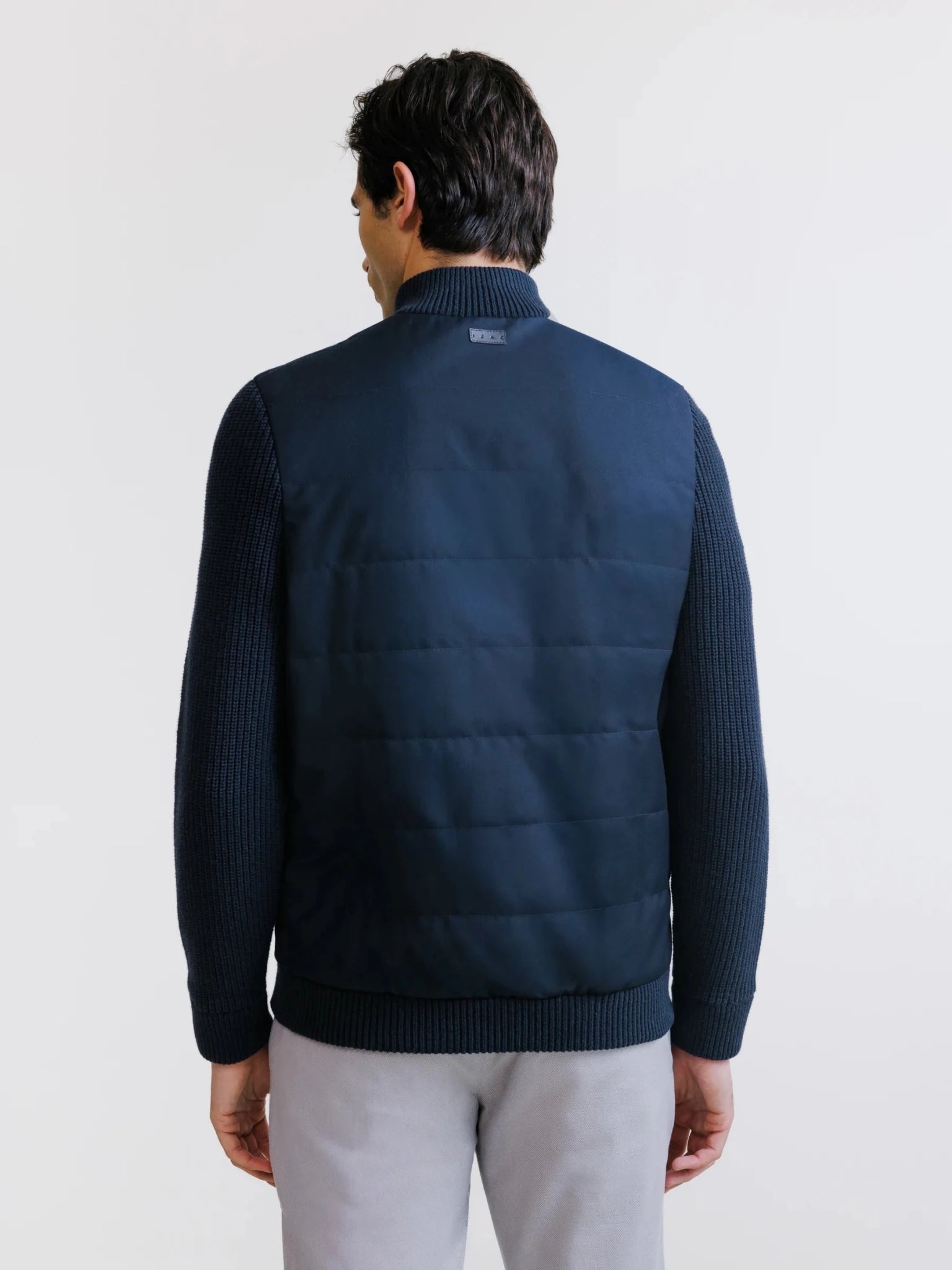 Gilet zippé bi-matière marine - IZAC