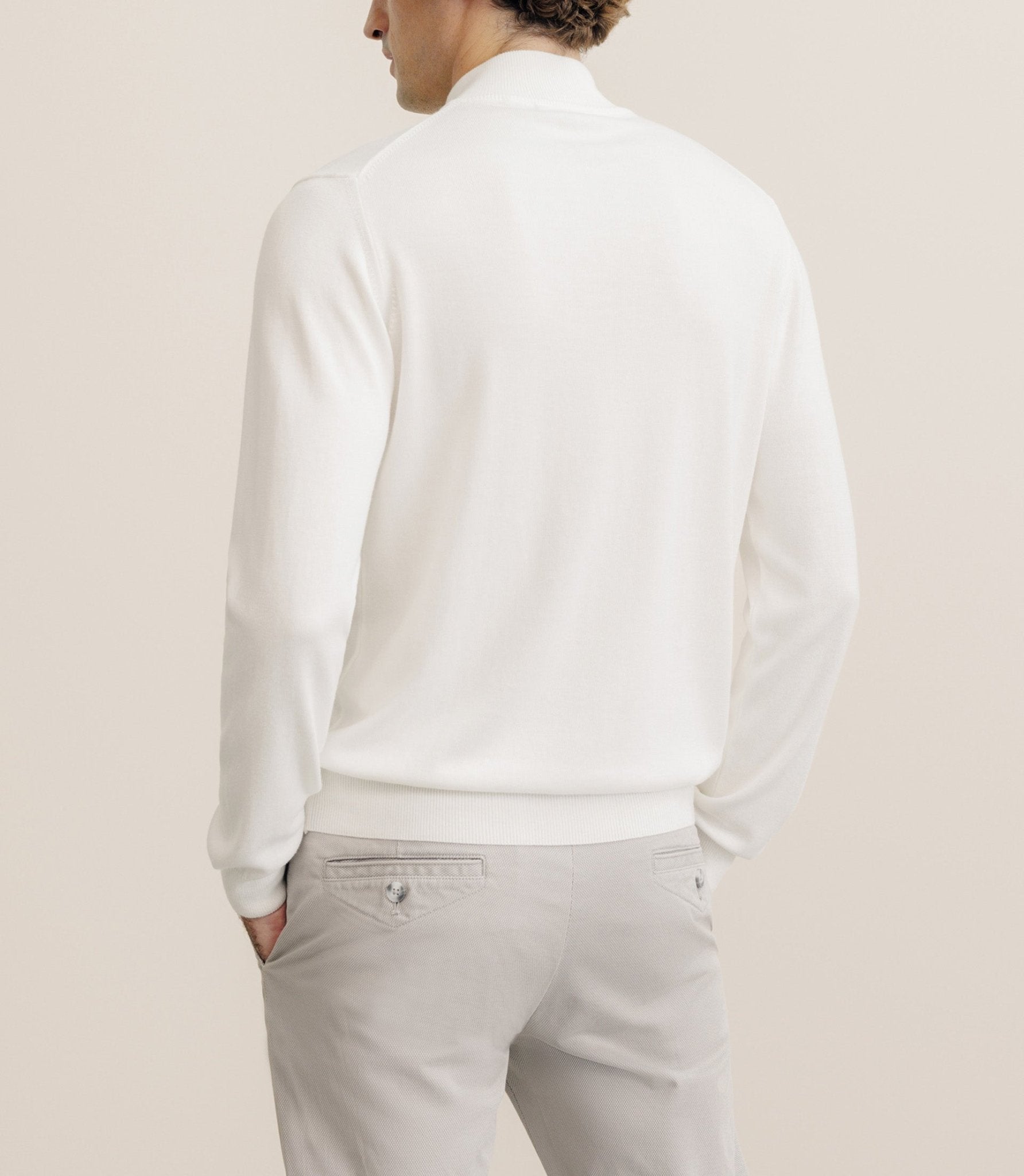 Pull col montant demi zippé écru - IZAC