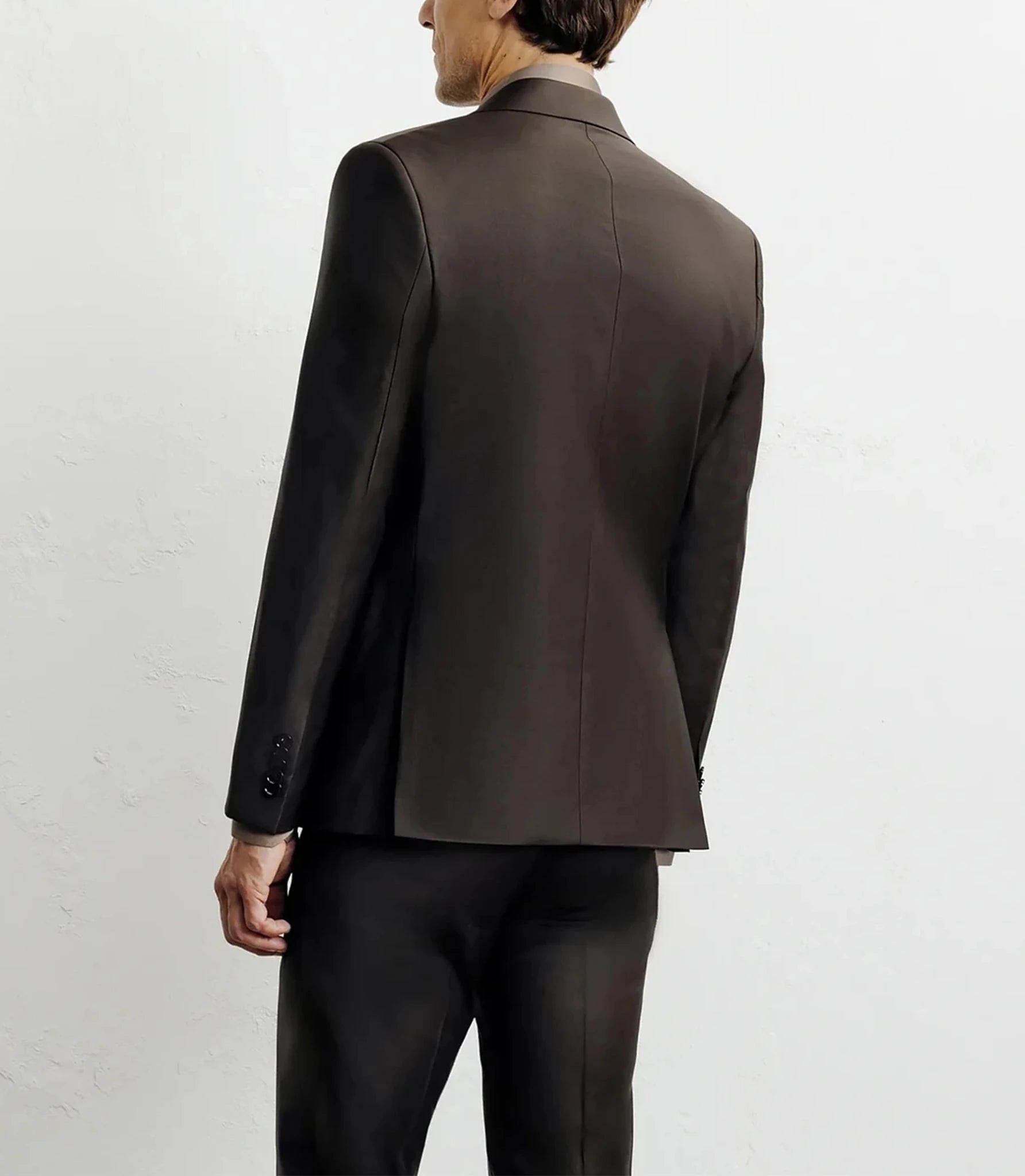 Costume 2 boutons laine majoritaire marron - IZAC