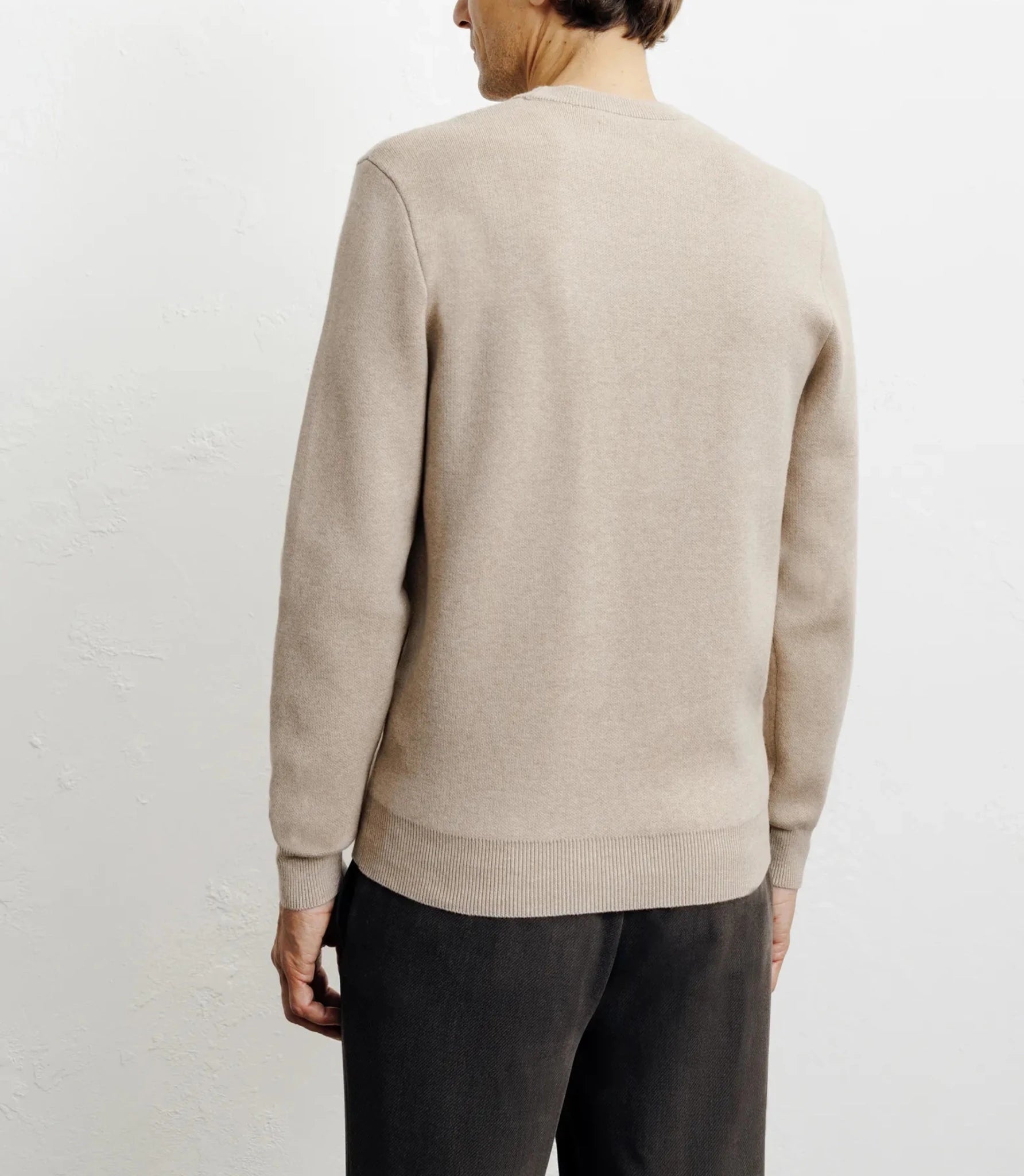 Pull col rond fantaisie beige - IZAC