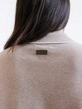 Pull col polo zippé beige