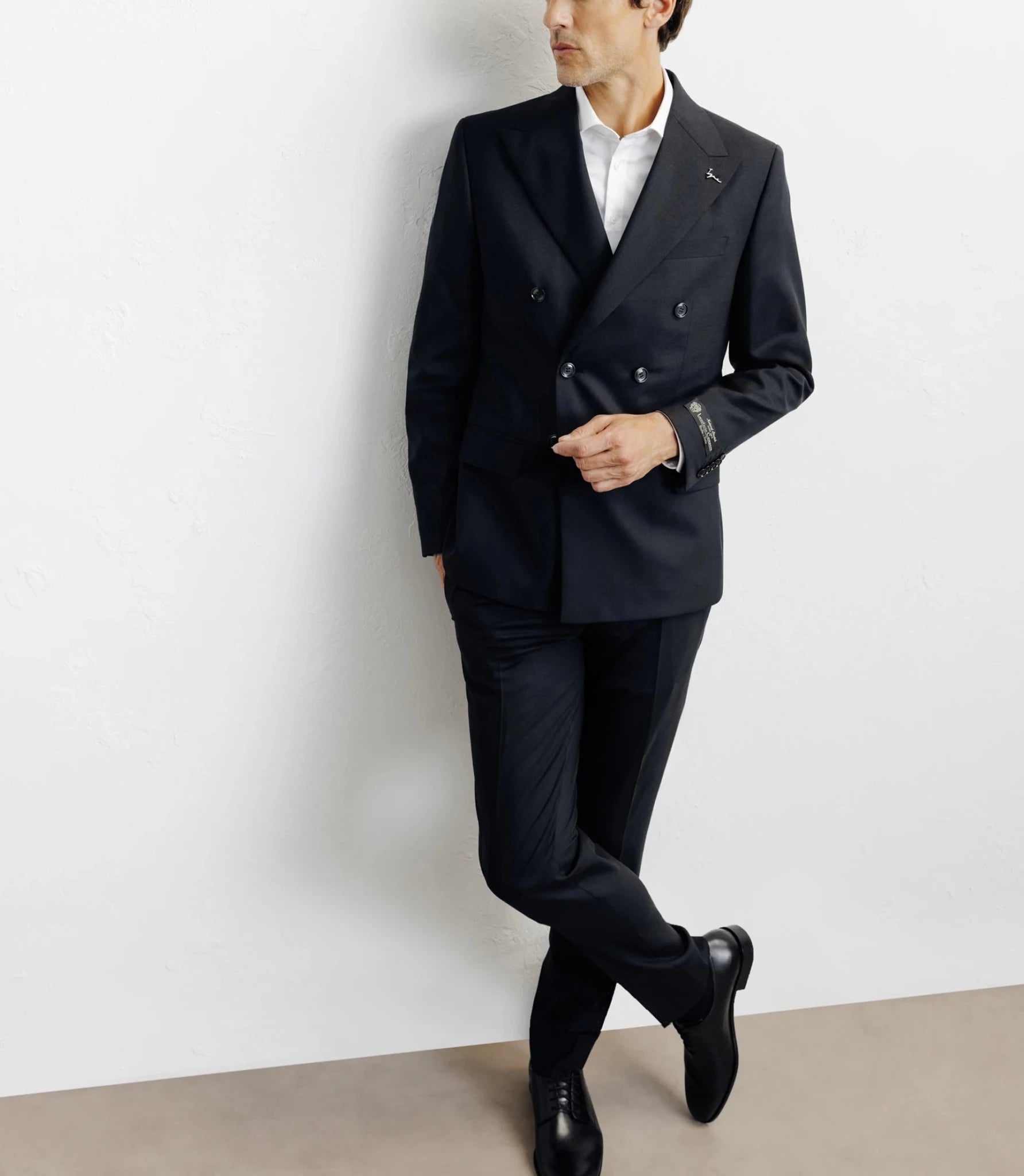 Costume croisé 100% laine noir - IZAC