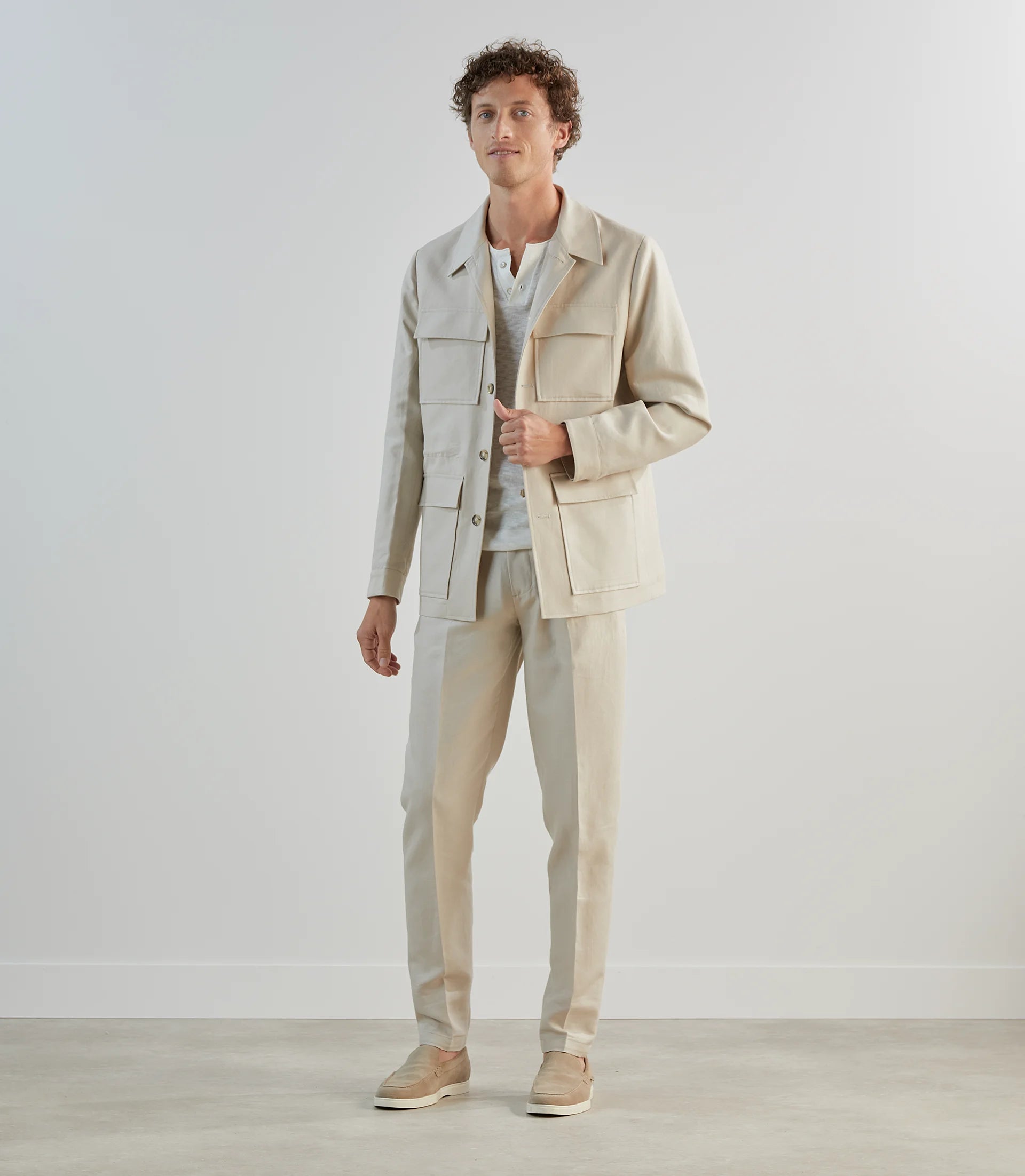 Pantalon ville avec cordon de serrage beige - IZAC