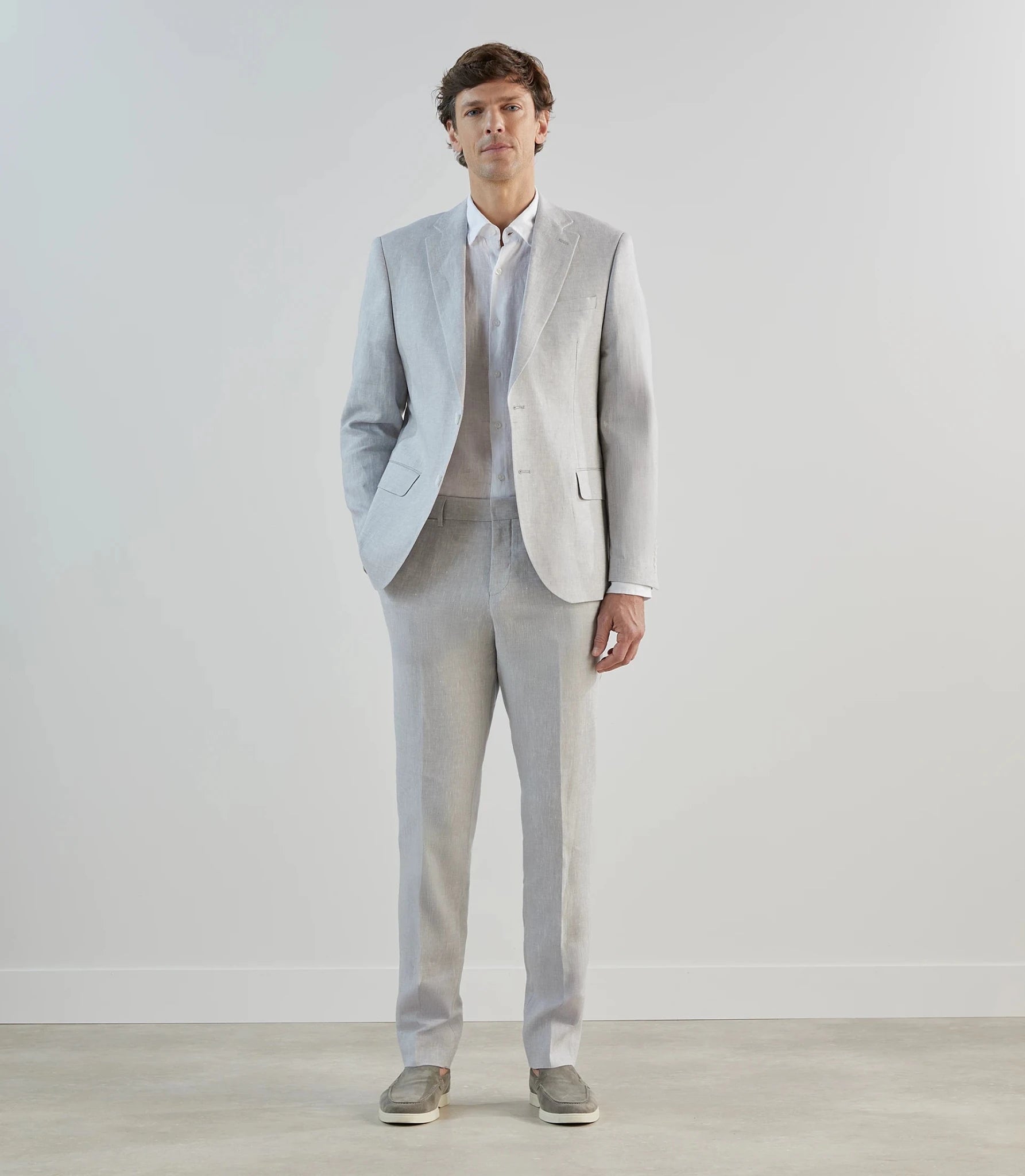 Pantalon ville 100% lin gris - IZAC