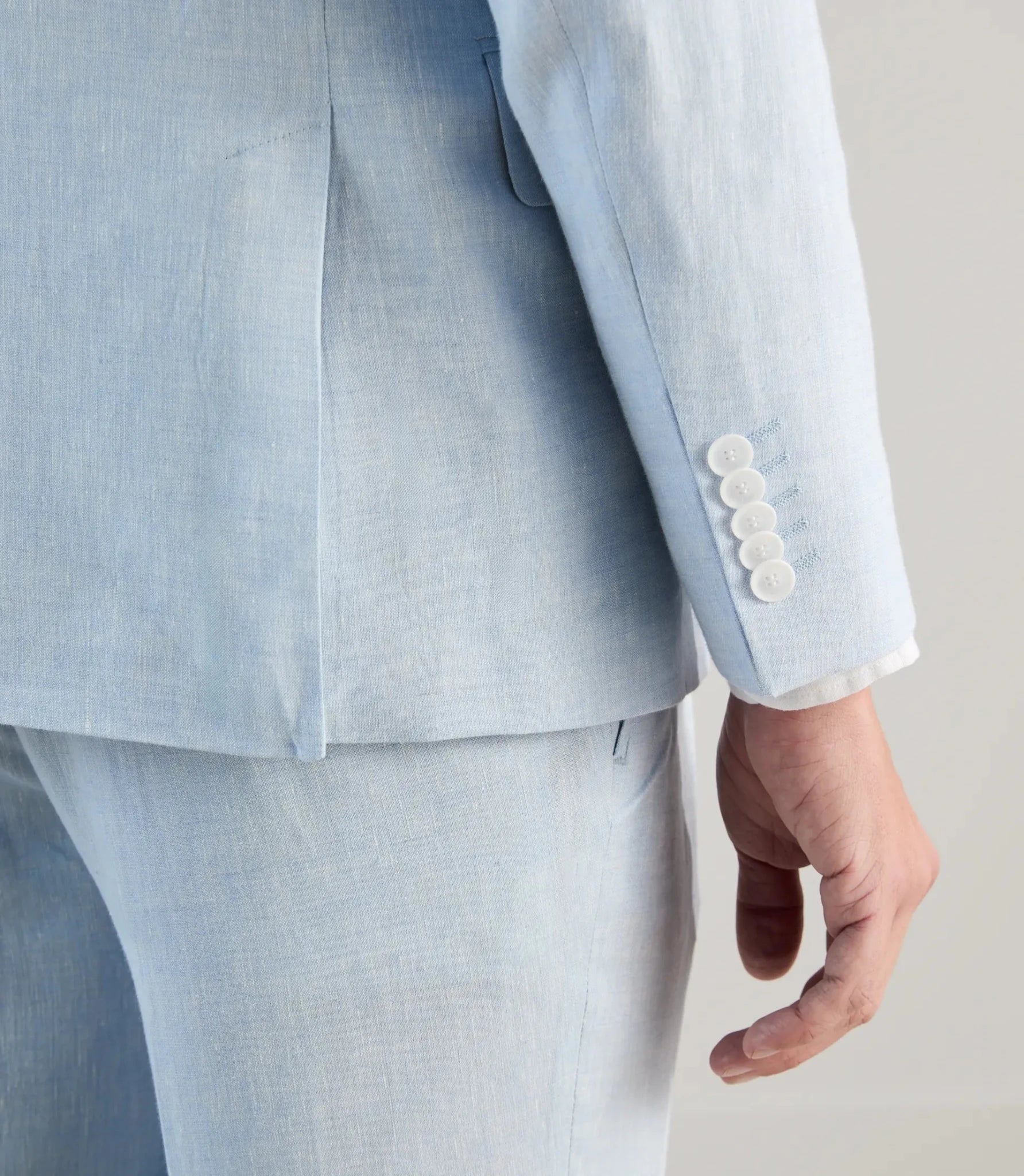 Veste ville 100% lin bleu ciel - IZAC