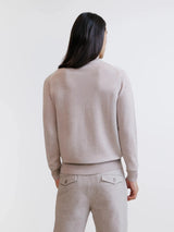 Pull col roulé en laine mérinos beige