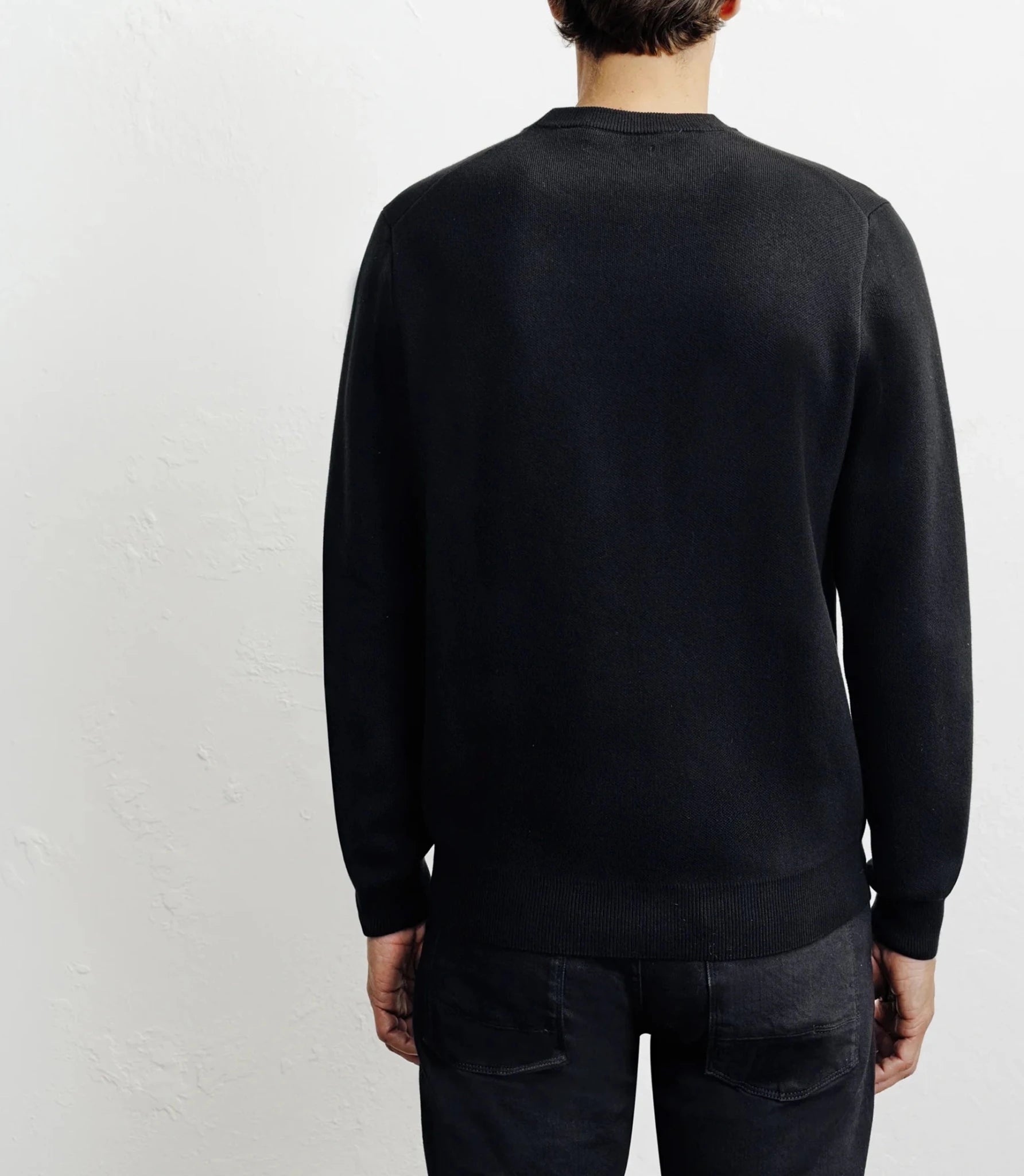 Pull col rond fantaisie noir - IZAC