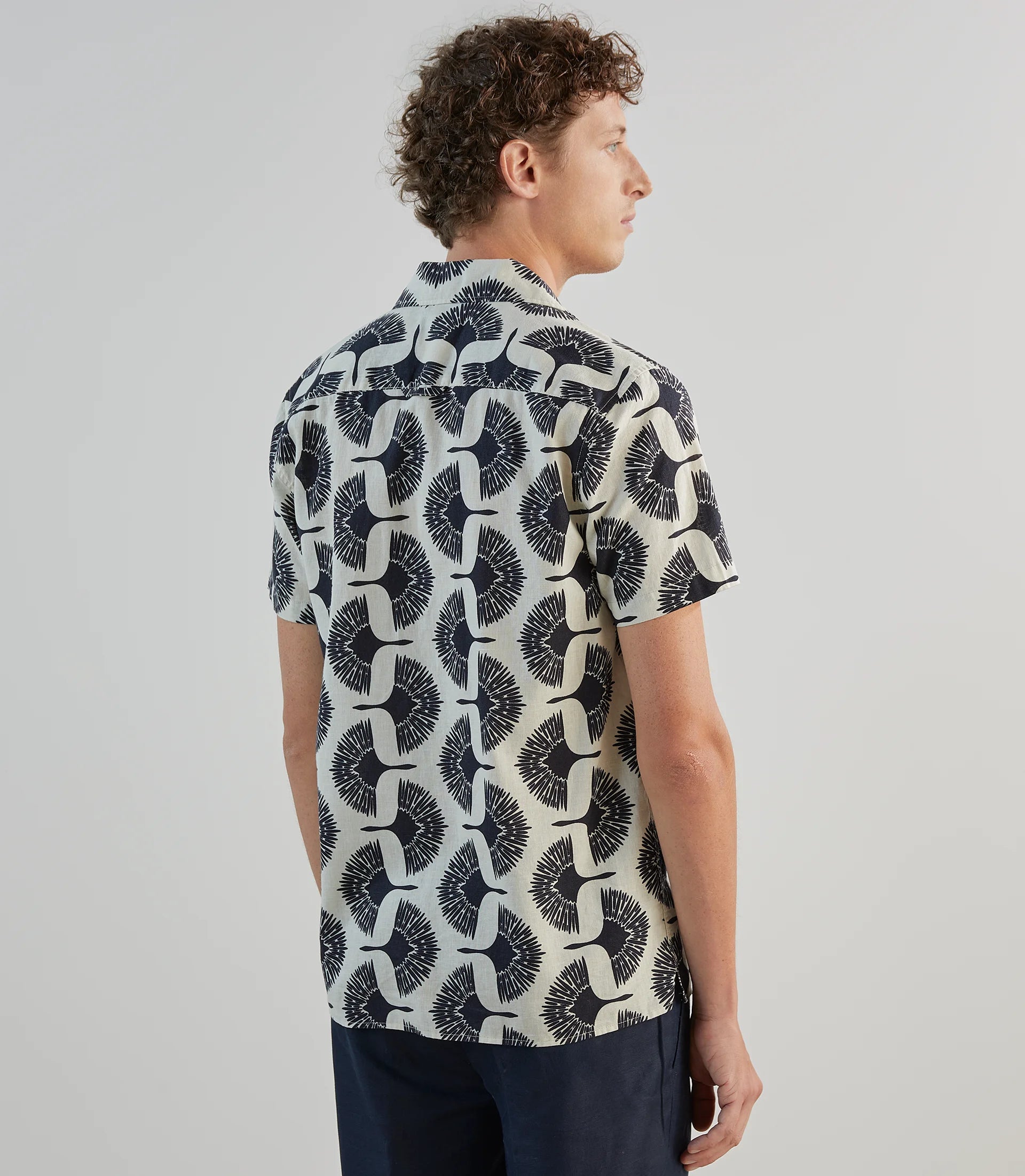 Chemise casual imprimée marine - IZAC
