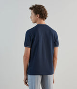 T-shirt en piqué à manches courtes marine - IZAC