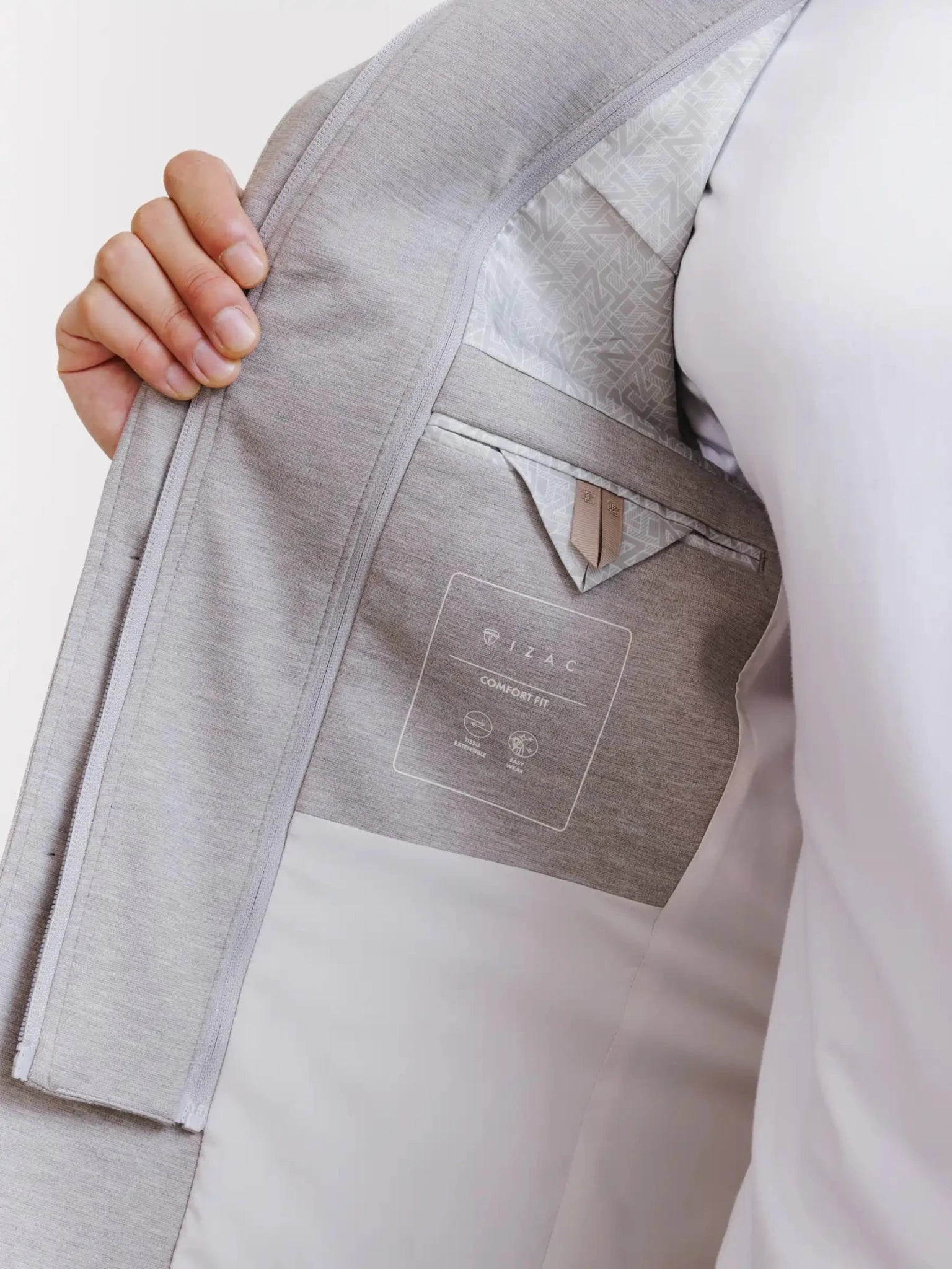 Veste en maille avec parementure taupe - IZAC