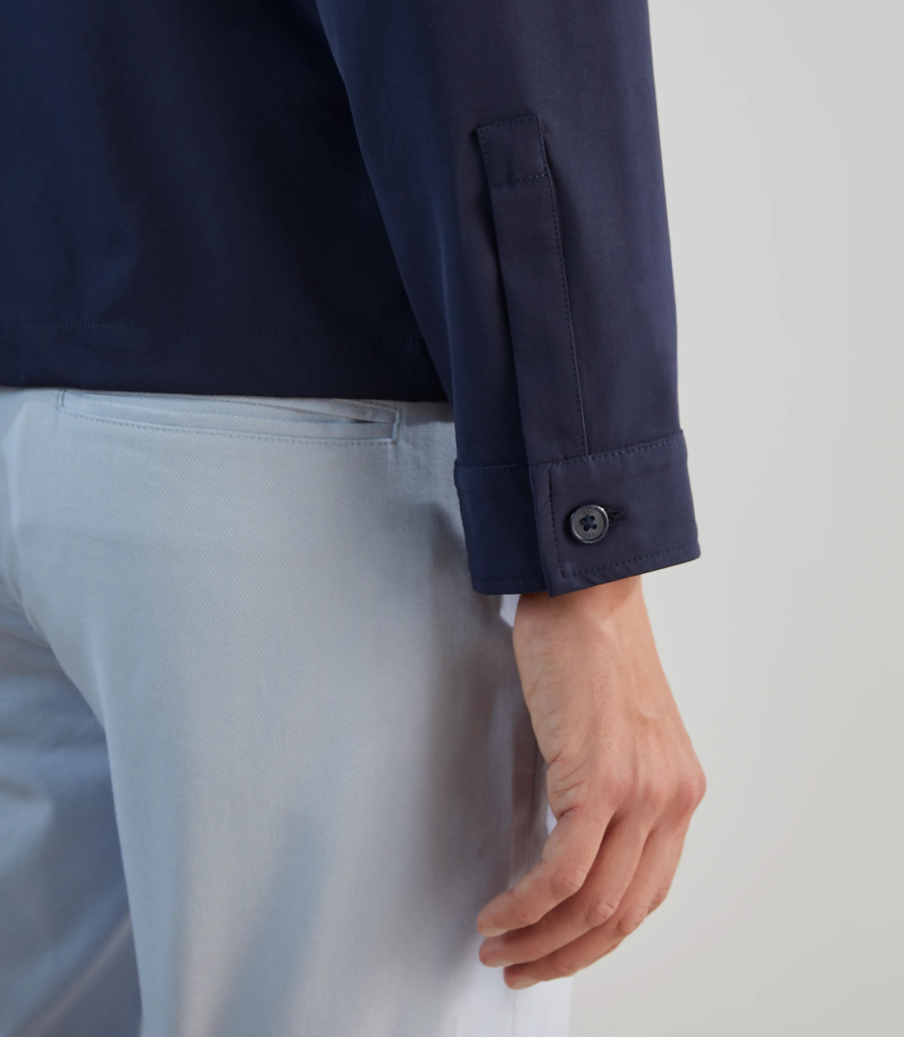 Blouson col chemise tissu technique marine - IZAC