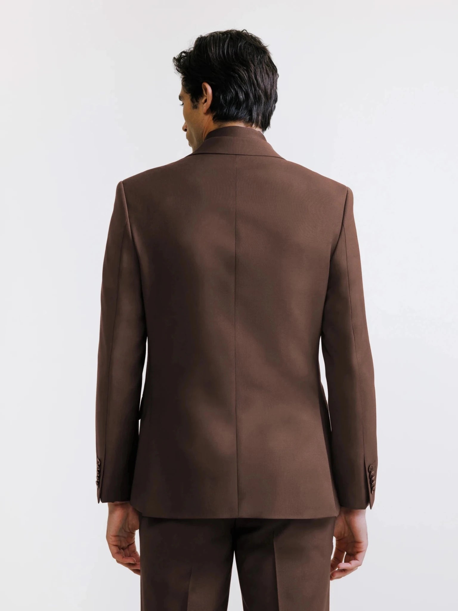 Costume 2 boutons laine majoritaire marron - IZAC