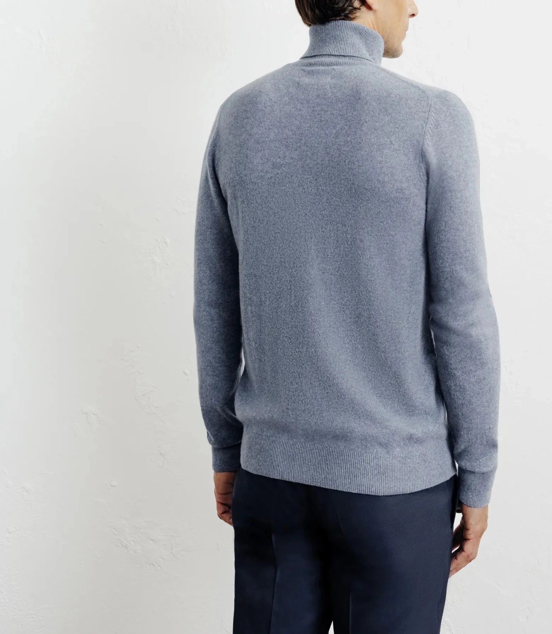Pull col roulé 100% cachemire indigo - IZAC
