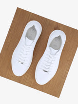 White leather sneakers shoes