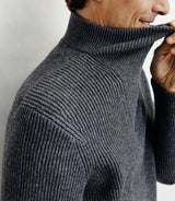 Pull en laine col camionneur anthracite - IZAC