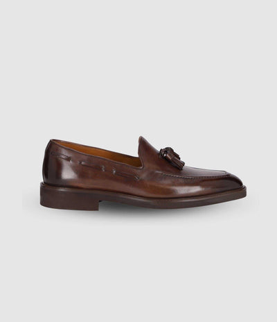 Mocassin en cuir à pampilles marron OXFORD - IZAC