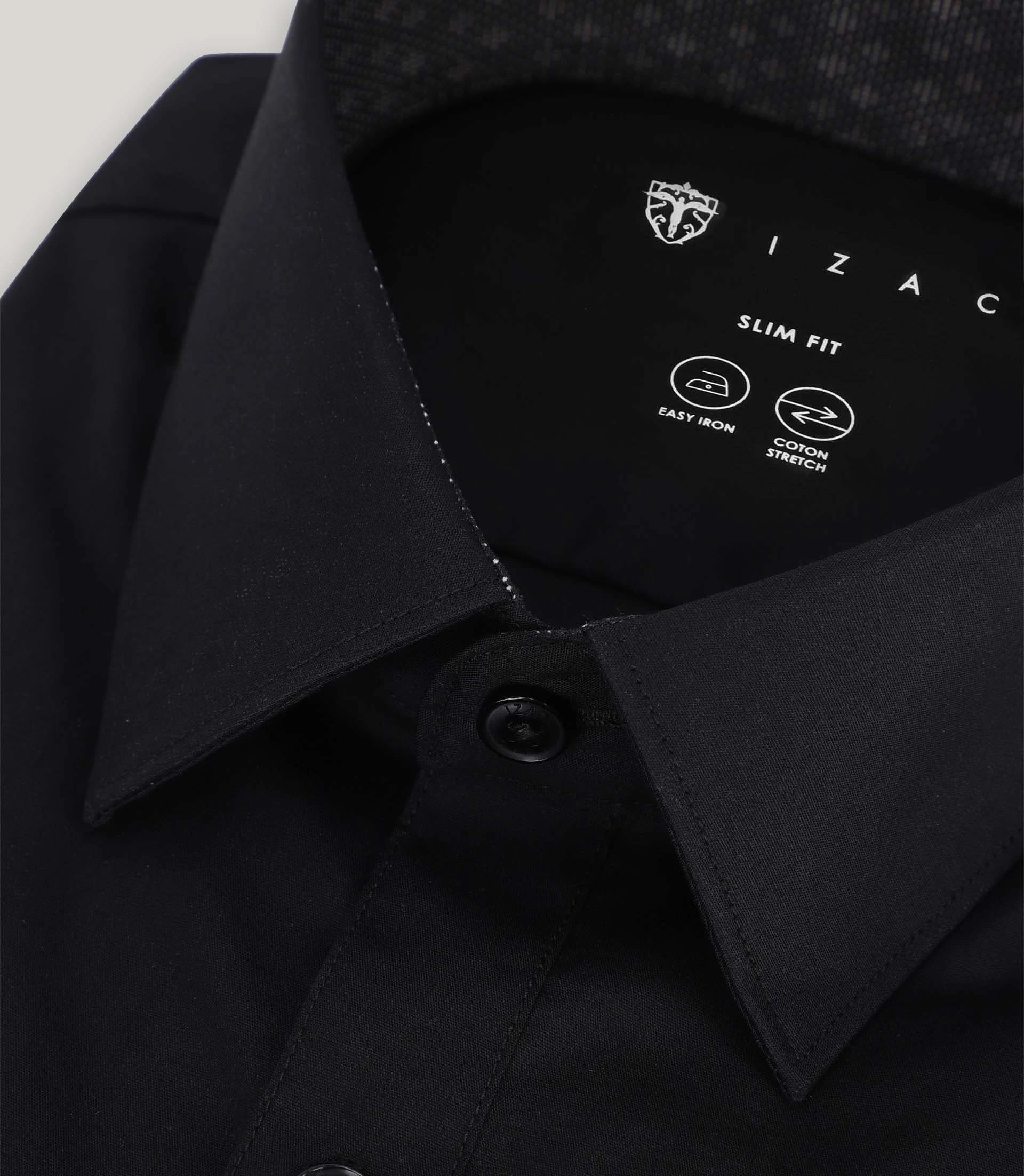 Chemise ville avec coudières noire - IZAC