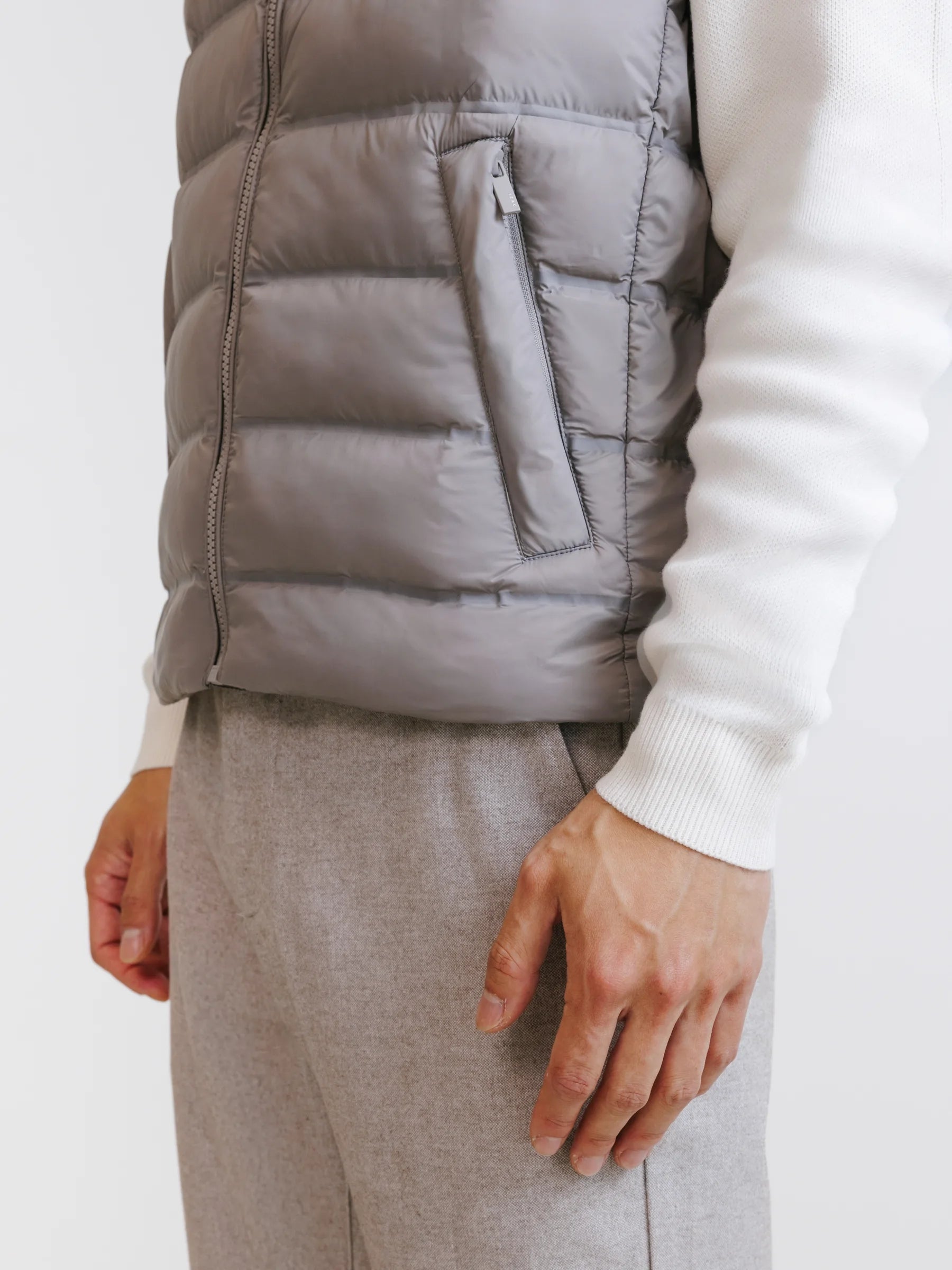 Doudoune sans manches taupe