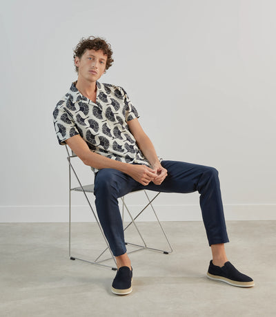 Chemise casual imprimée marine - IZAC