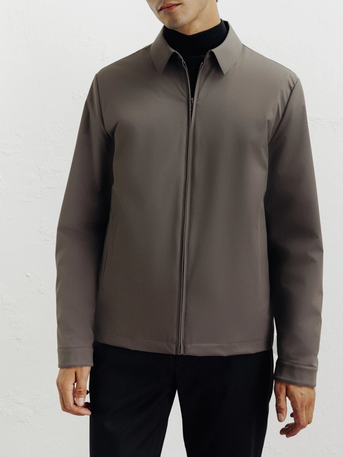 Blouson col chemise taupe - IZAC