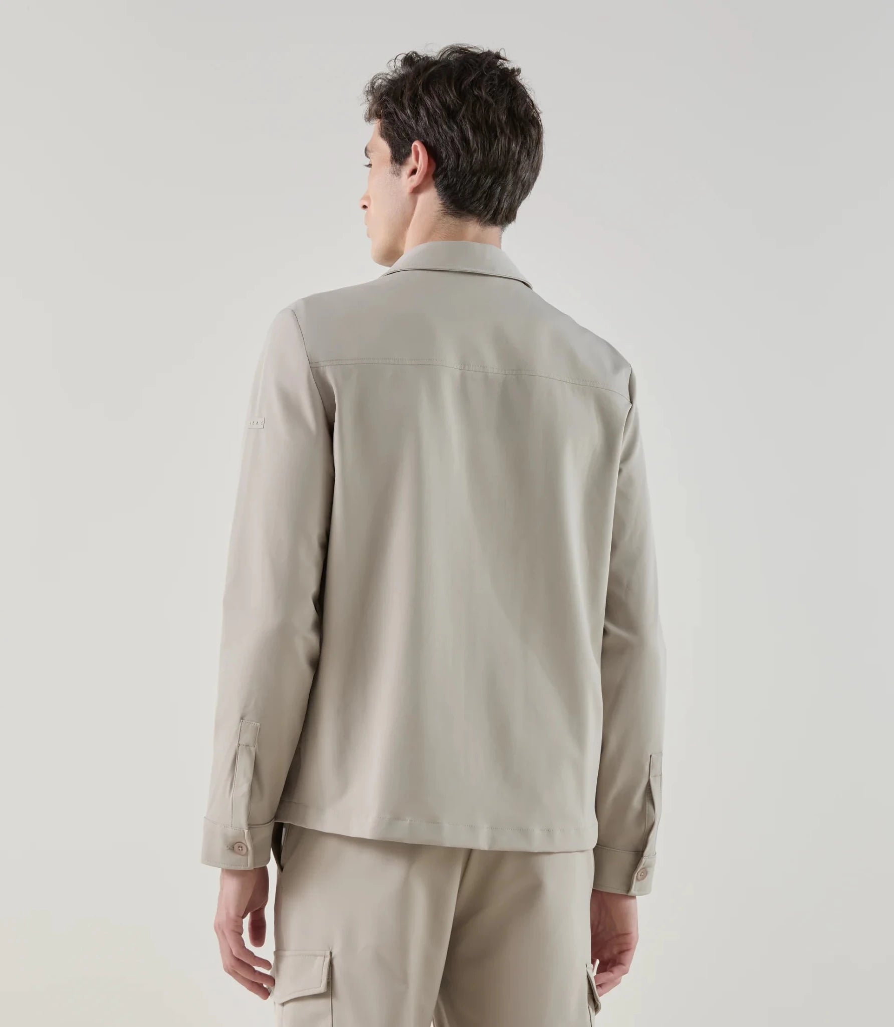 Blouson col chemise tissu technique beige - IZAC