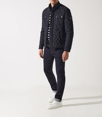 Blouson surchemise à col montant matelassé marine MACEO - IZAC