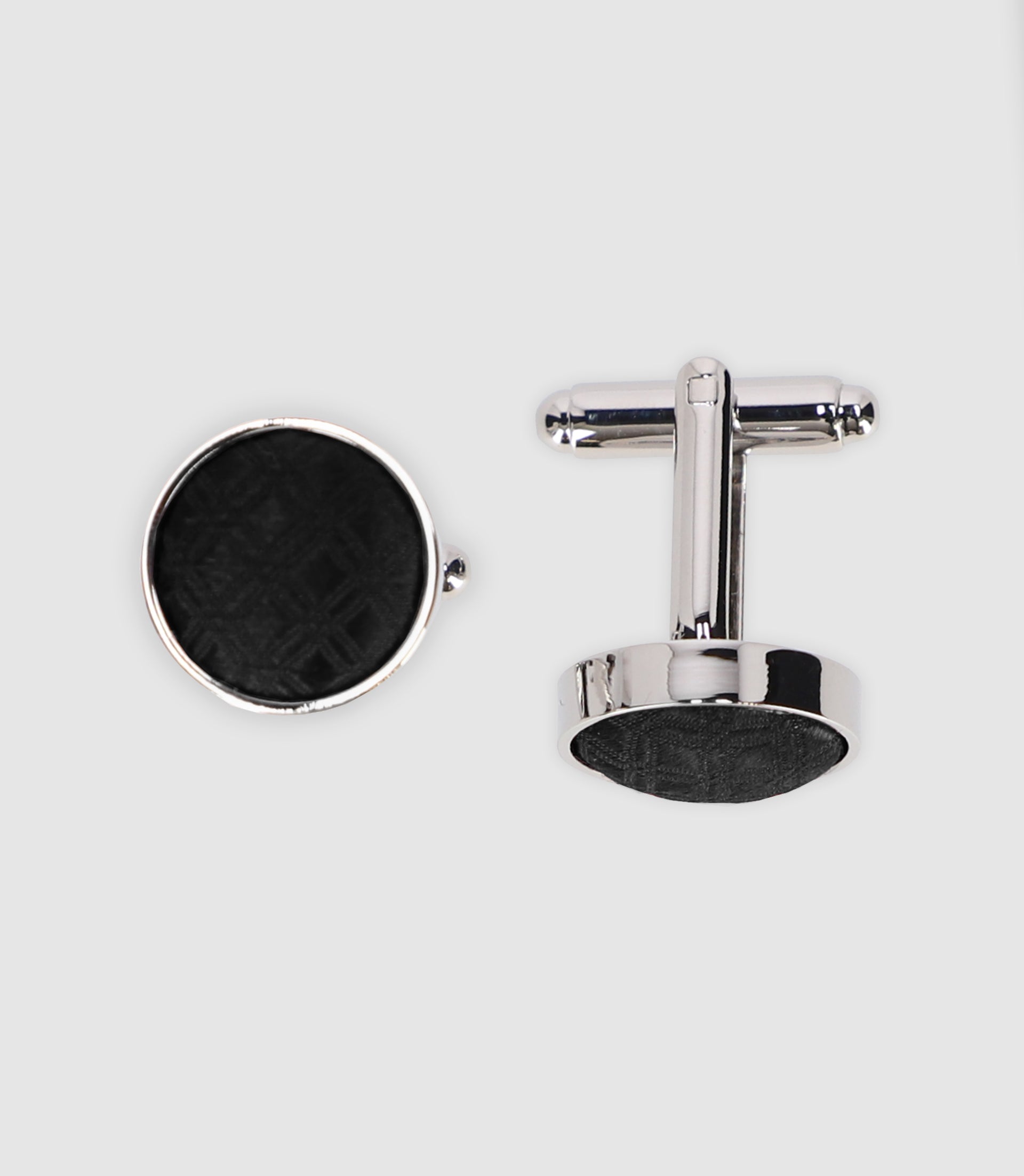 Boutons de manchette en soie noir - IZAC