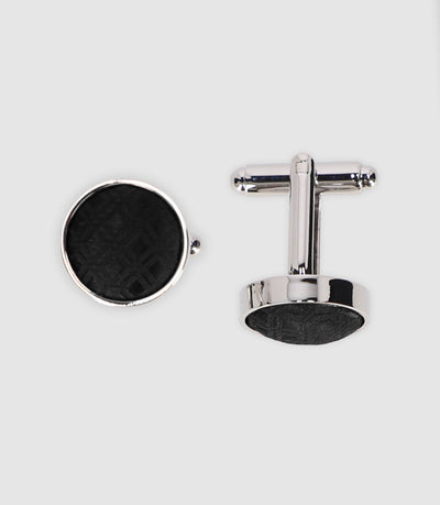 Boutons de manchette en soie noir - IZAC