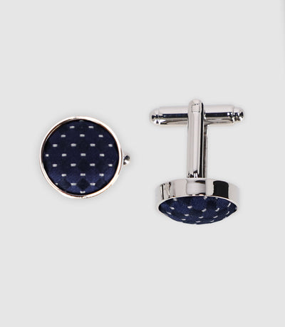 Boutons de manchette en tissu marine - IZAC