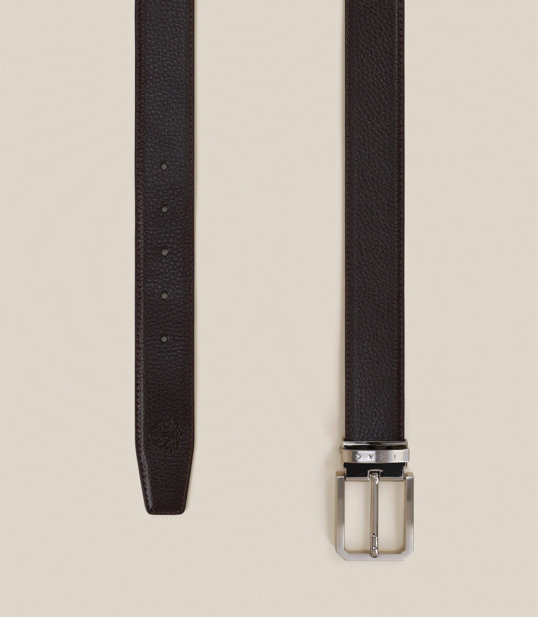Ceinture à sangle réversible marron - IZAC