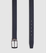 Ceinture réversible en cuir marine - IZAC