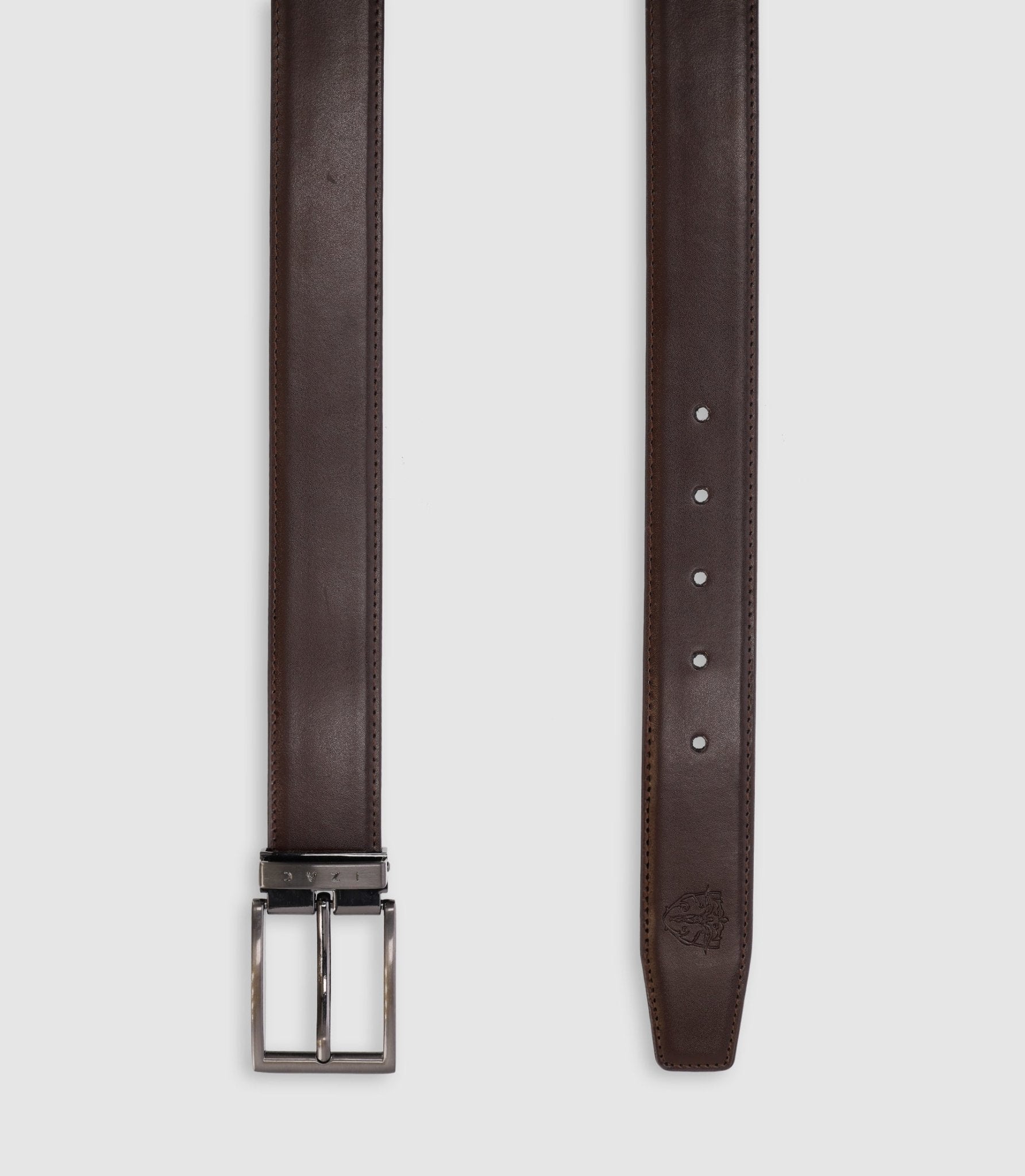 Ceinture ajustable avec boucle à ardillon marron - IZAC